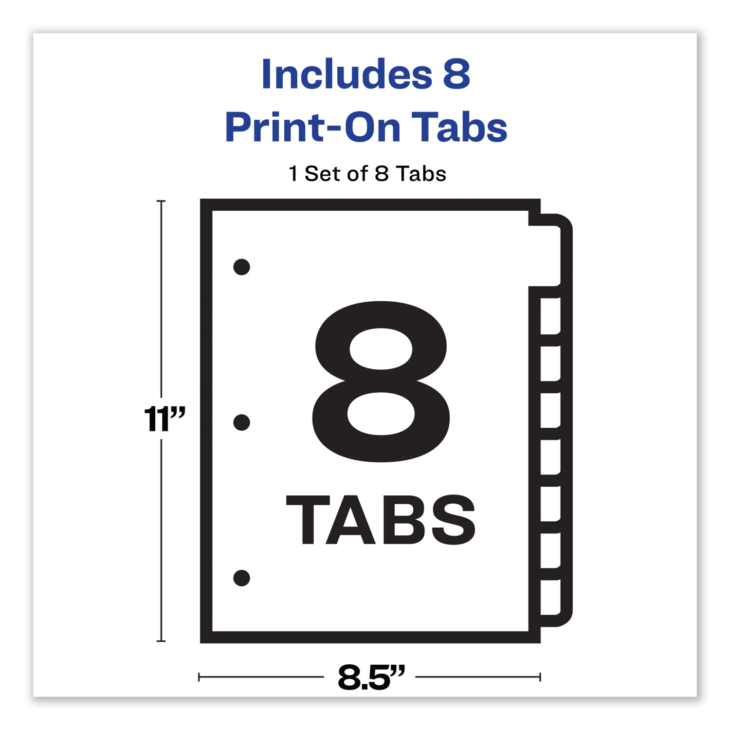 Avery® Customizable Print-On Dividers, 8-Tab, Letter