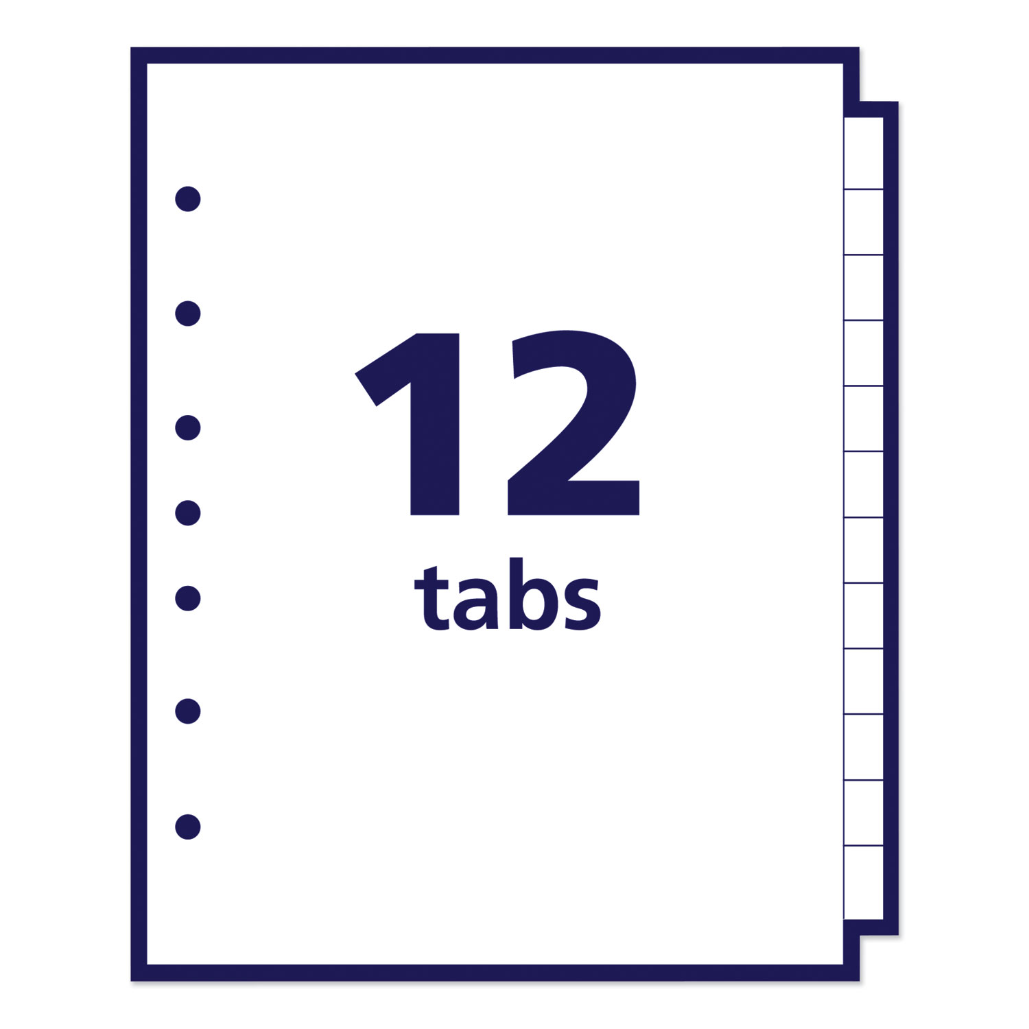 Avery® Preprinted Tab Dividers, 12-Tab, 8 1/2 x 5 1/2