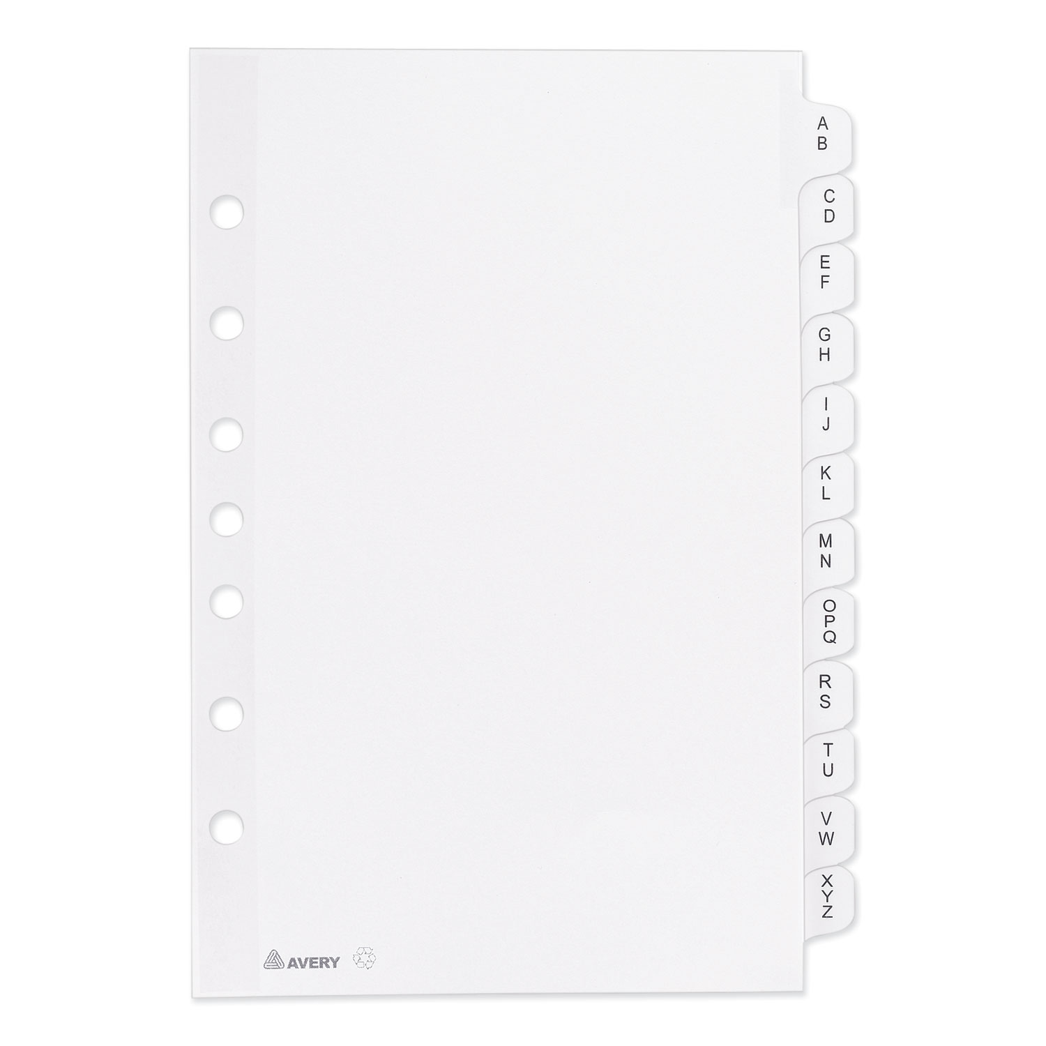 Avery® Preprinted Tab Dividers, 12-Tab, 8 1/2 x 5 1/2