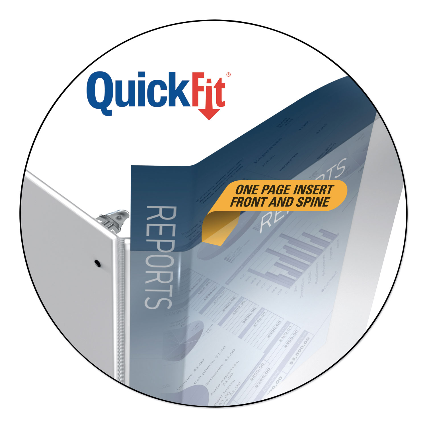Stride QuickFit D-Ring View Binder, 5/8