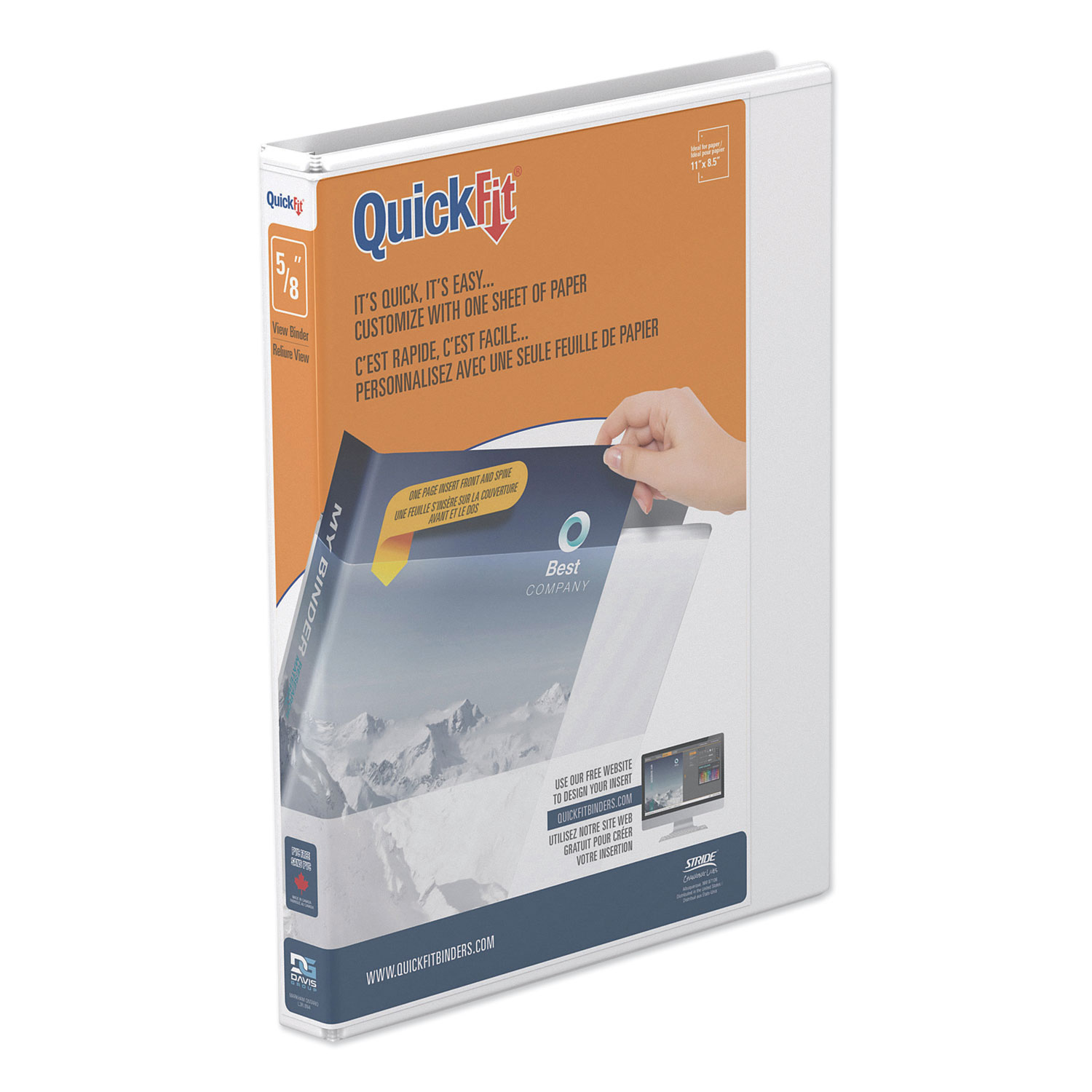 Stride QuickFit D-Ring View Binder, 5/8