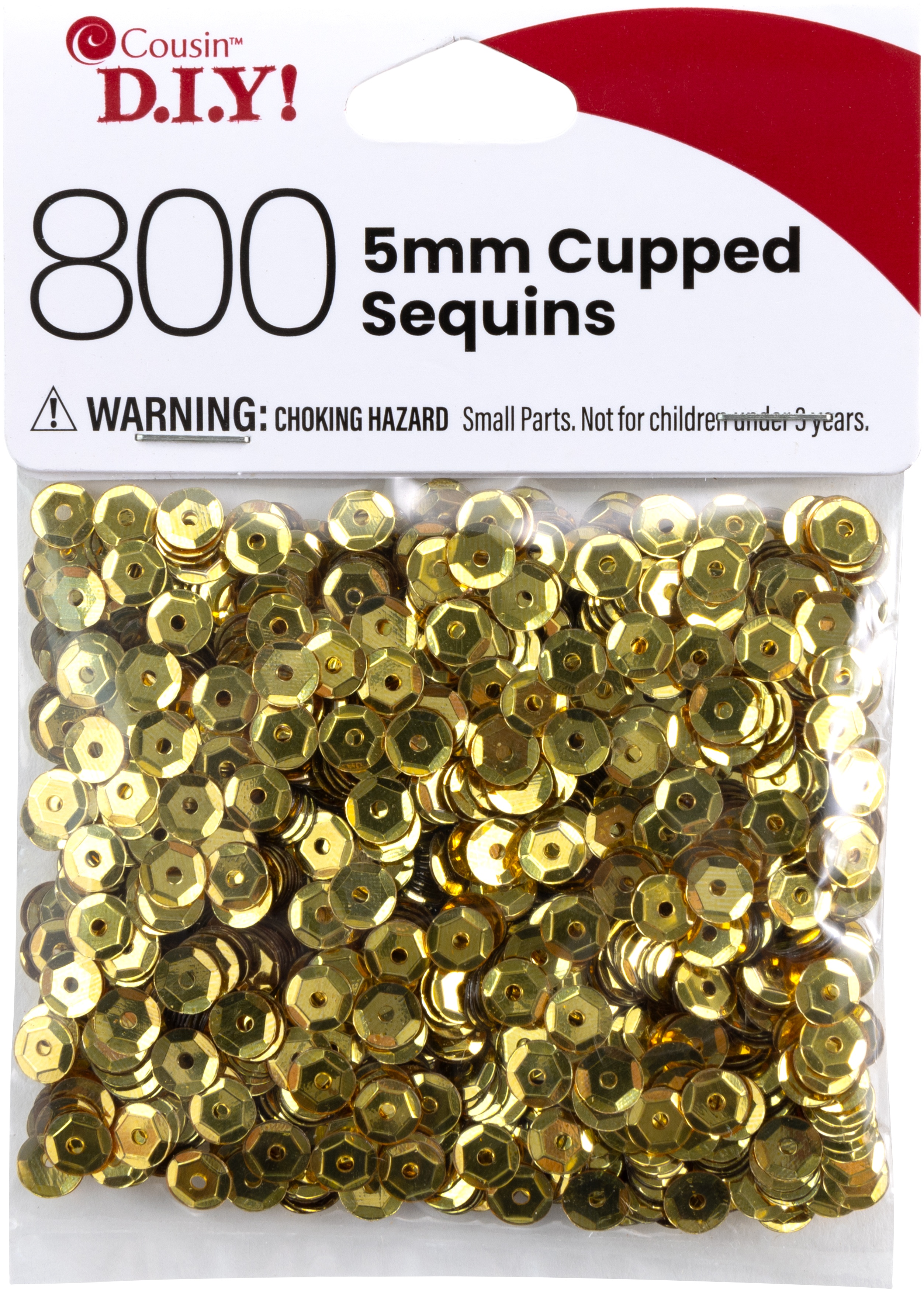 Cupped Sequins  Gold, 5mm 800/Pkg