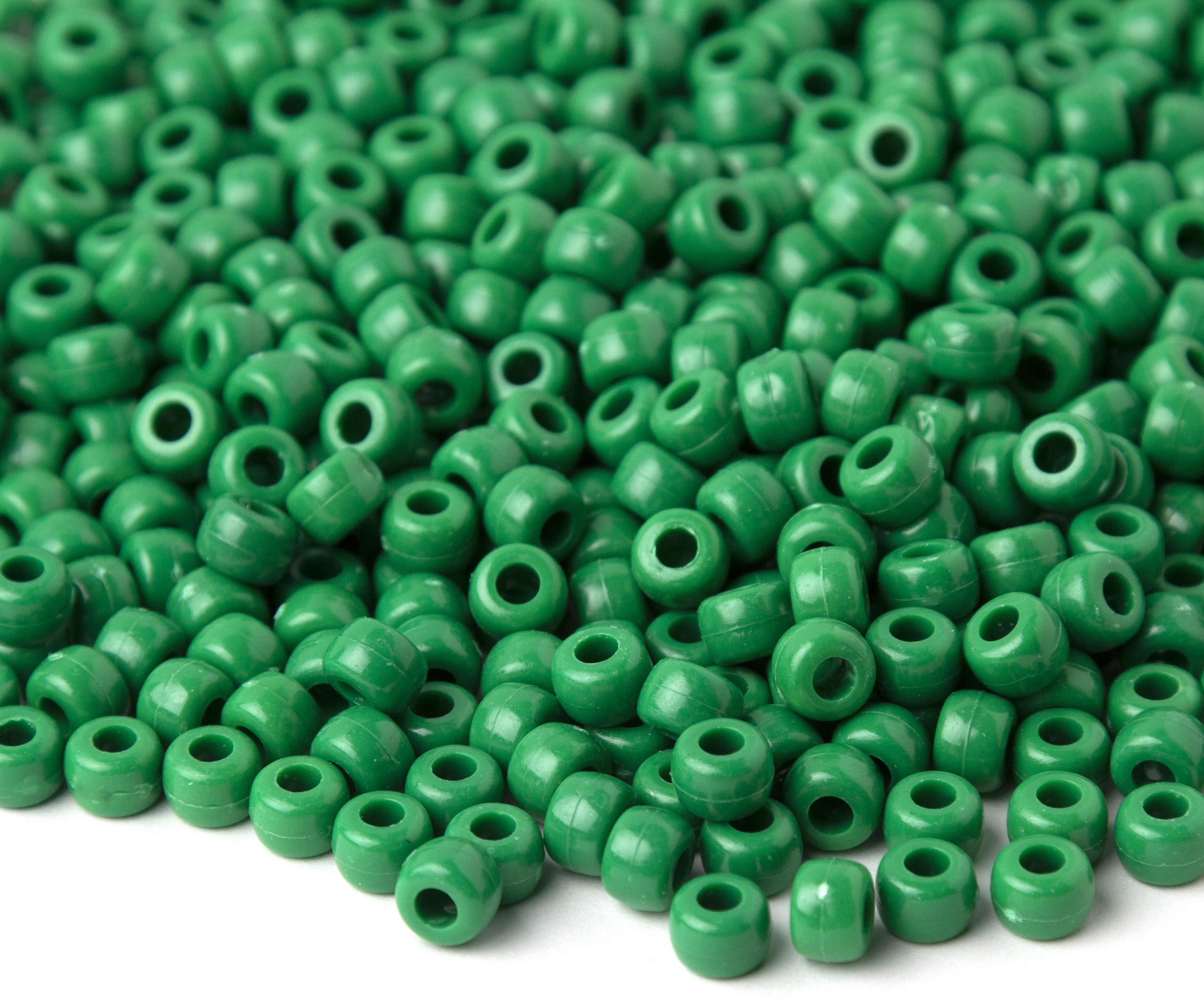 Pony Beads 6mmx9mm 1,000/Pkg Green