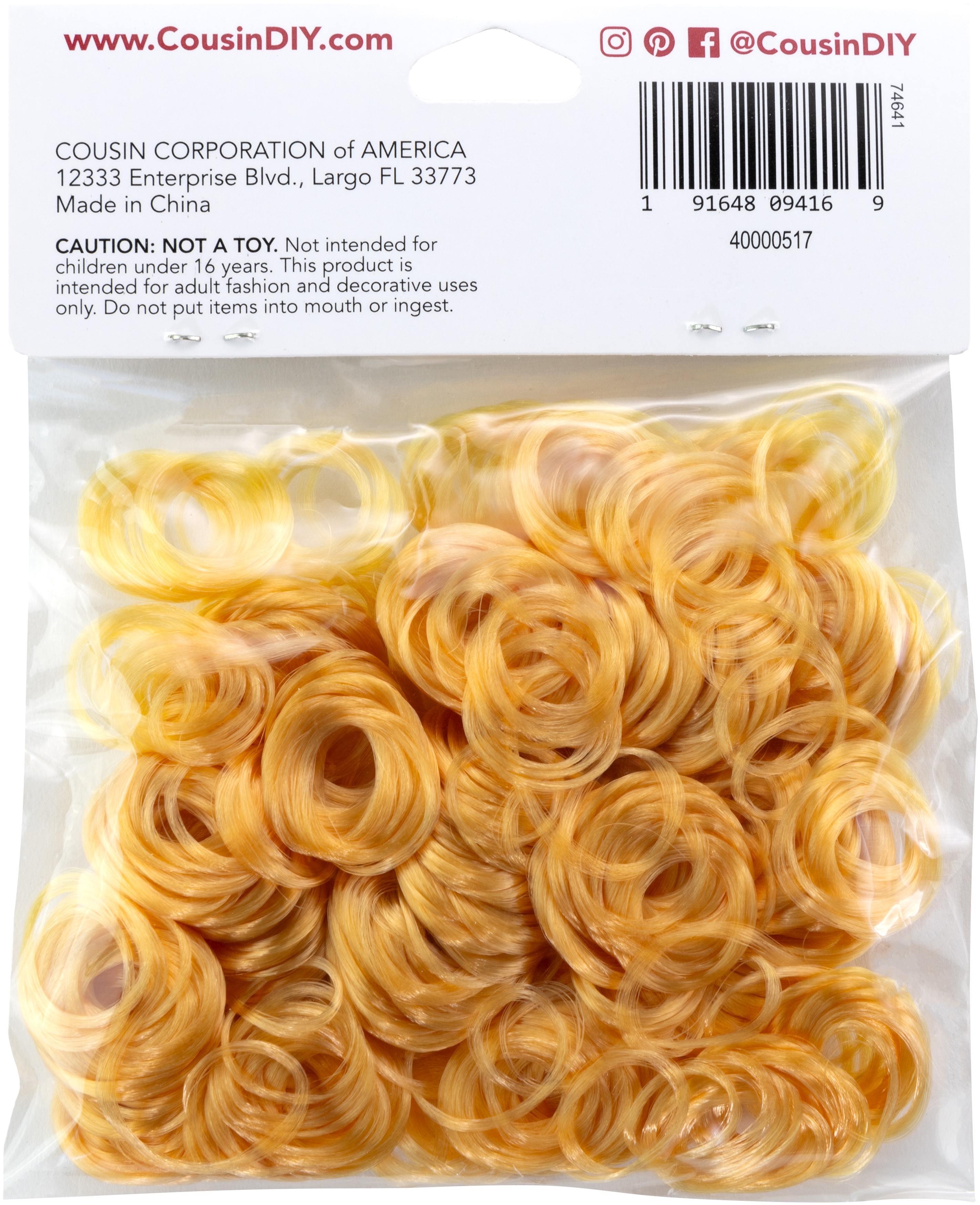 Curly Doll Hair .5oz Strawberry Blonde