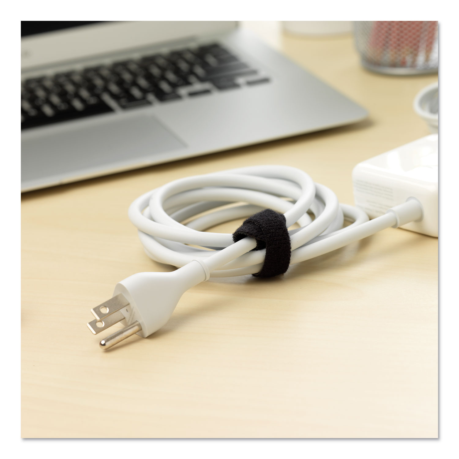 Velcro® Reusable Self-Gripping Cable Ties, 1/4 x 8 inches, Black, 25 Ties/Pack