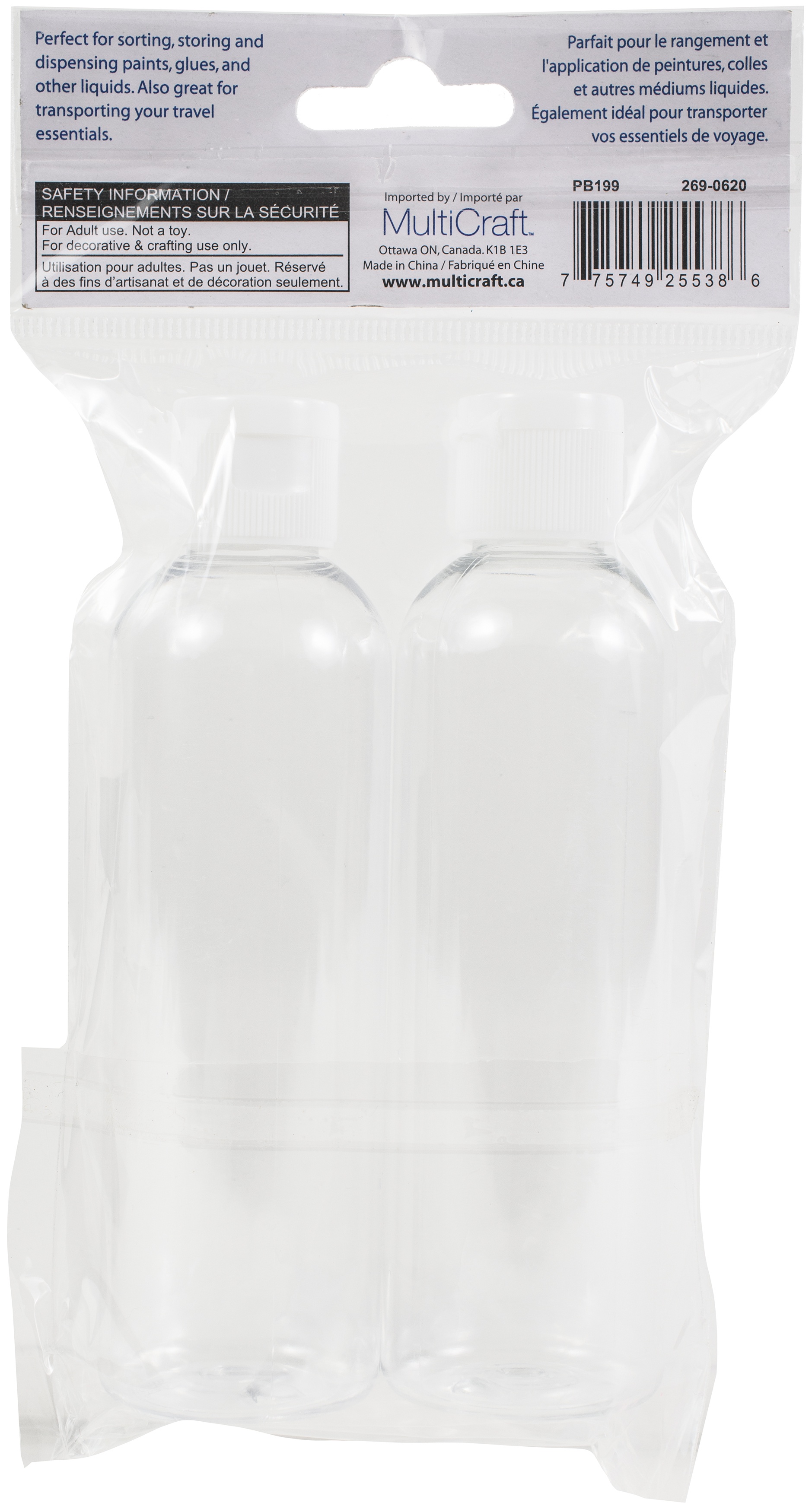 Empty Paint Bottles 4oz 2/Pkg