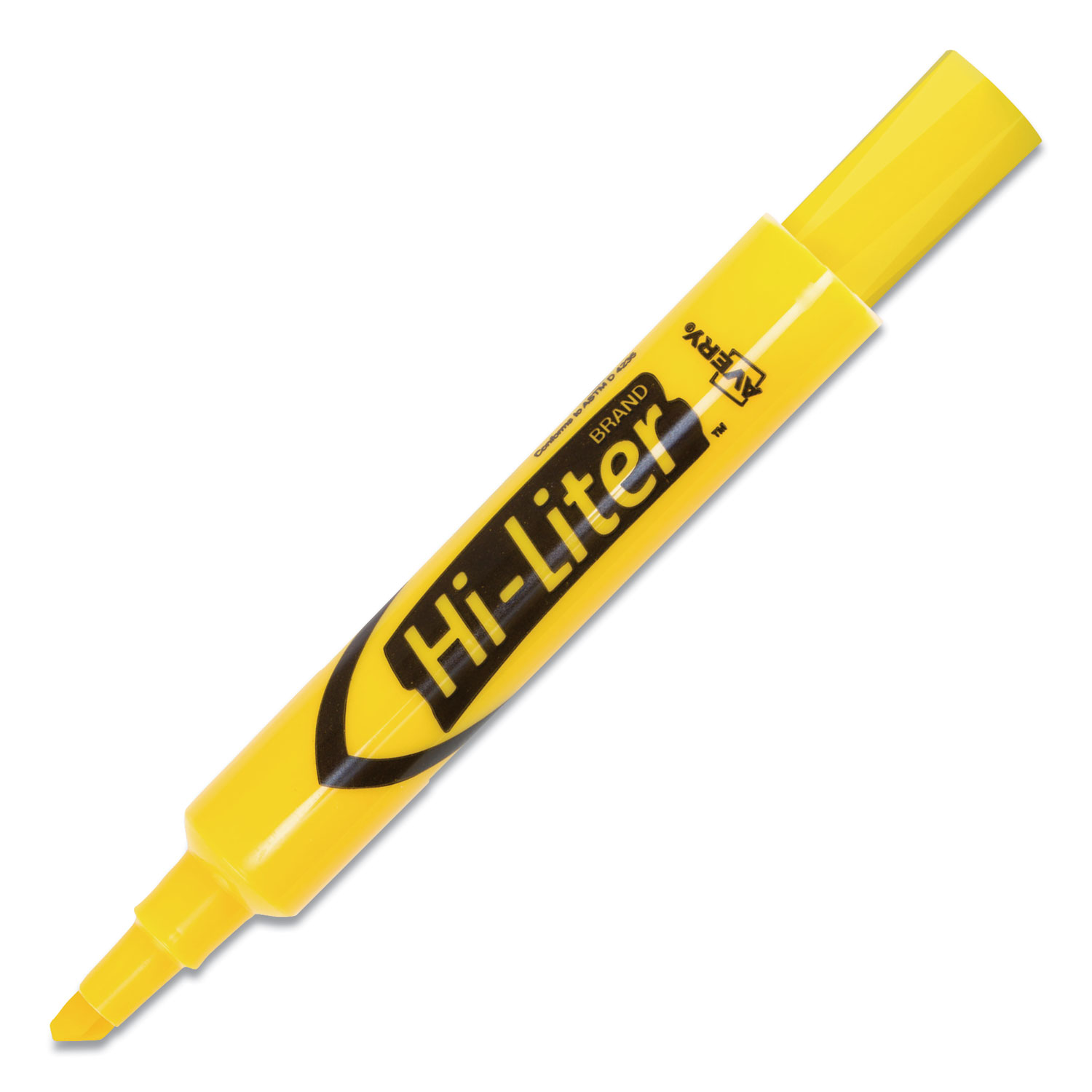 Avery® HI-LITER Desk-Style Highlighter, Chisel Tip, Yellow Ink, Dozen