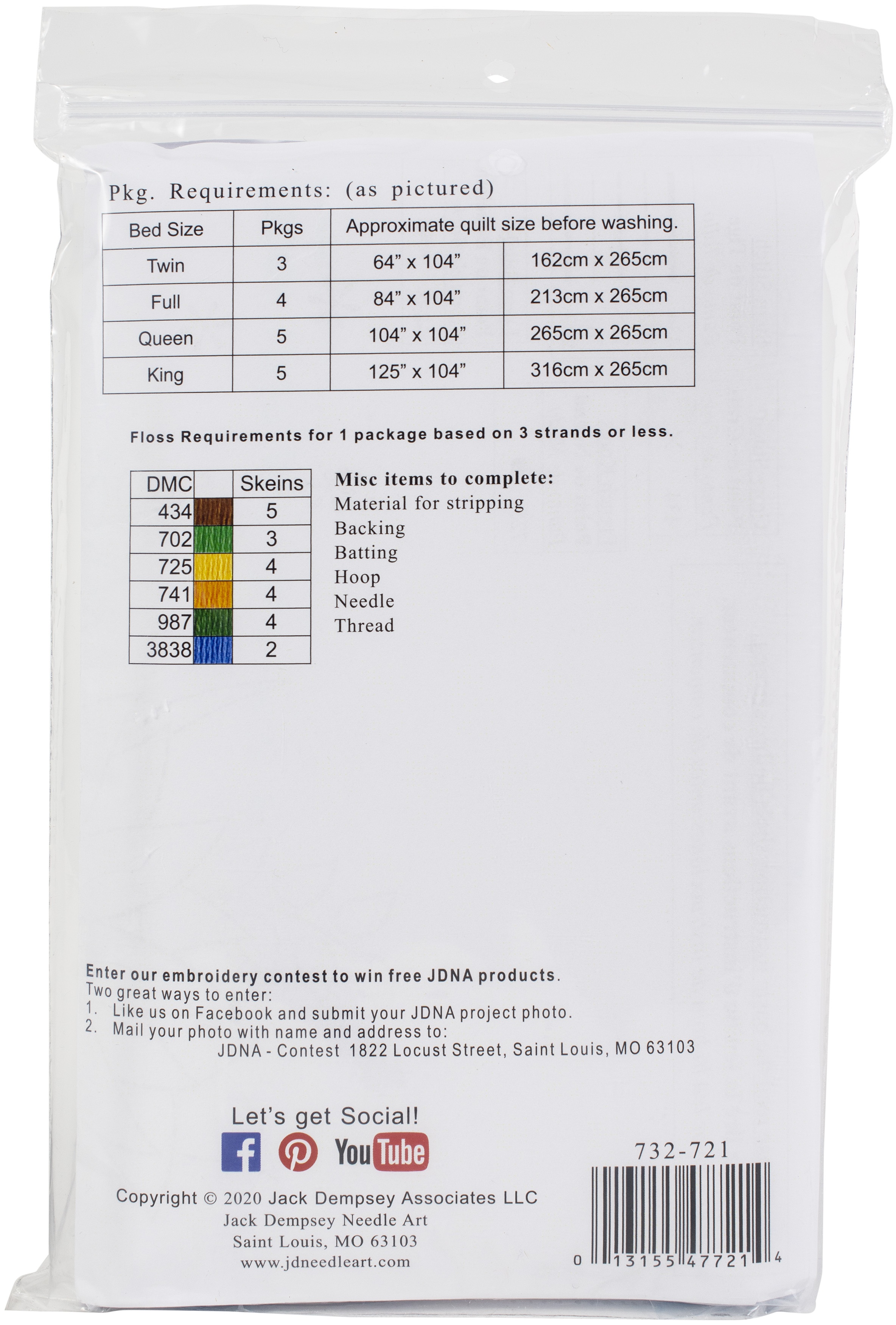 Jack Dempsey Stamped White Quilt Blocks 18