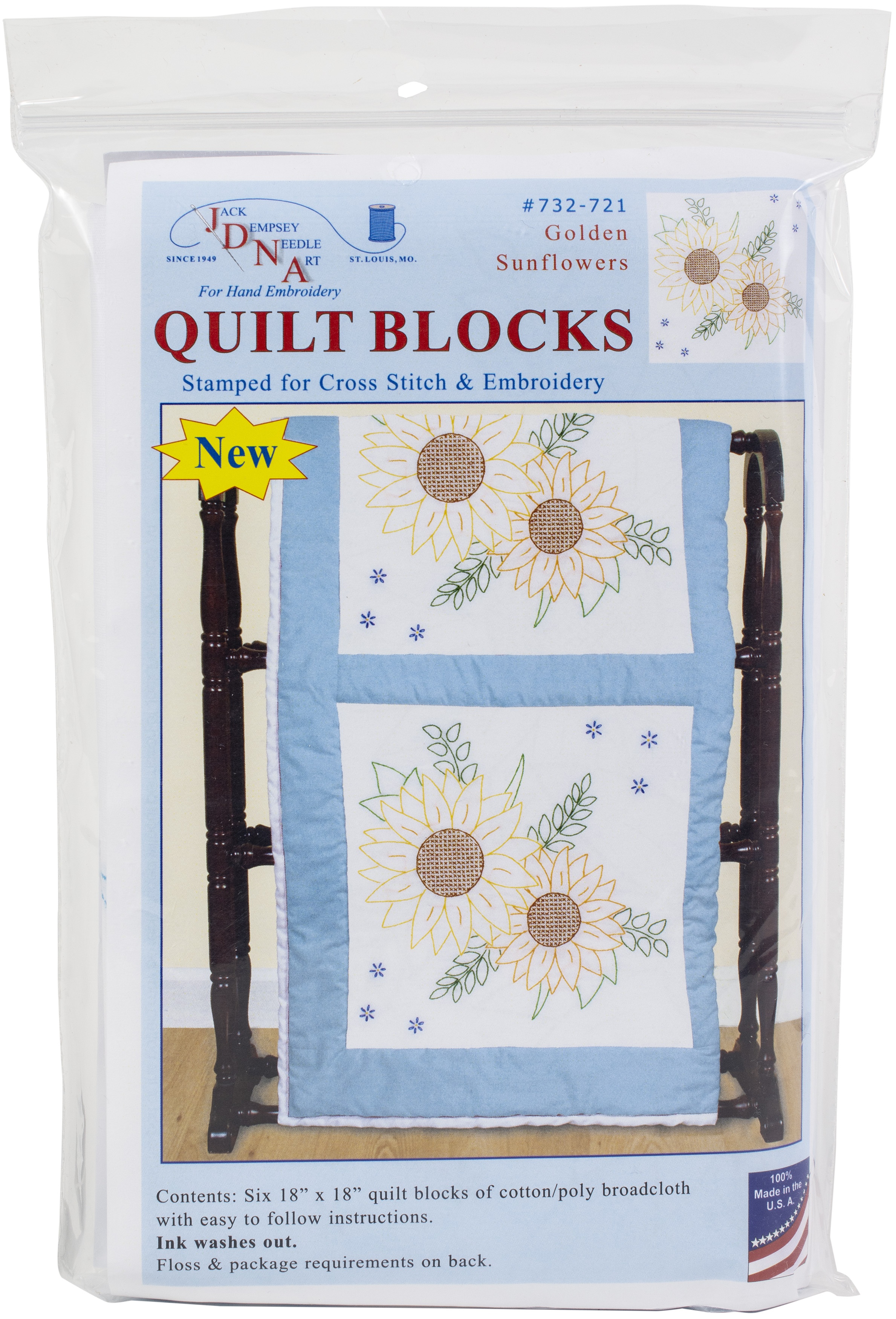 Jack Dempsey Stamped White Quilt Blocks 18
