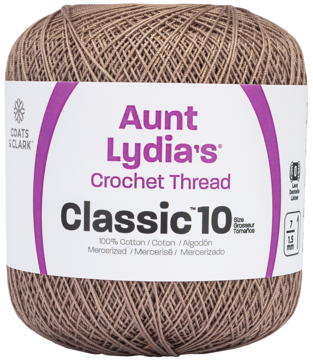 Aunt Lydia's Classic Crochet Thread Size 10 Taupe Clair