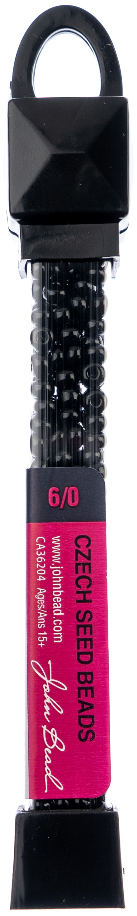 John Bead Czech Seed Beads 24g 6/0 Black