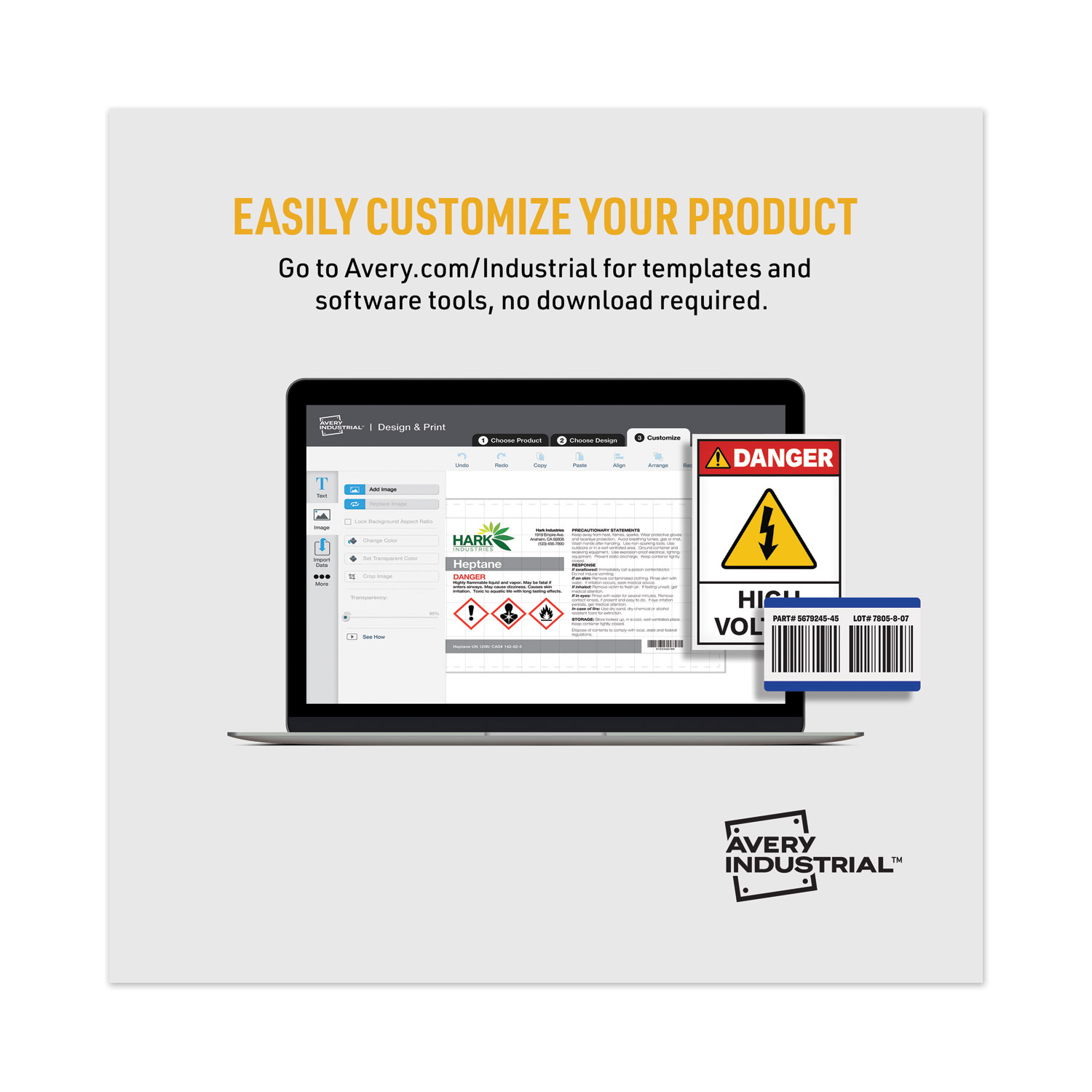 Avery® Surface Safe Sign Labels, 5 x 7, White, 30/Pk