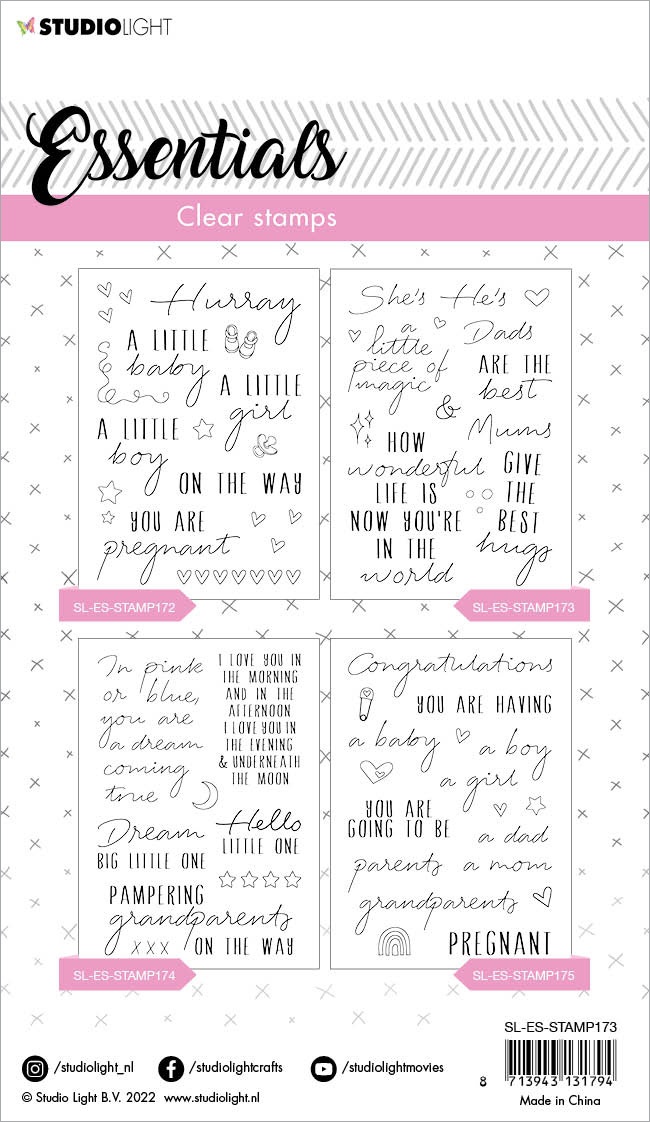 Studio Light Essentials Clear Stamp-Nr. 173, Wonderful Sentiments