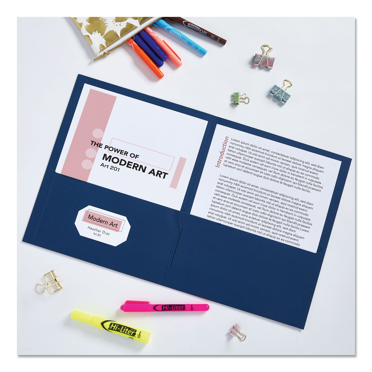 Avery® Two-Pocket Folder, 40-Sheet Capacity, Assorted Colors, 25/Box