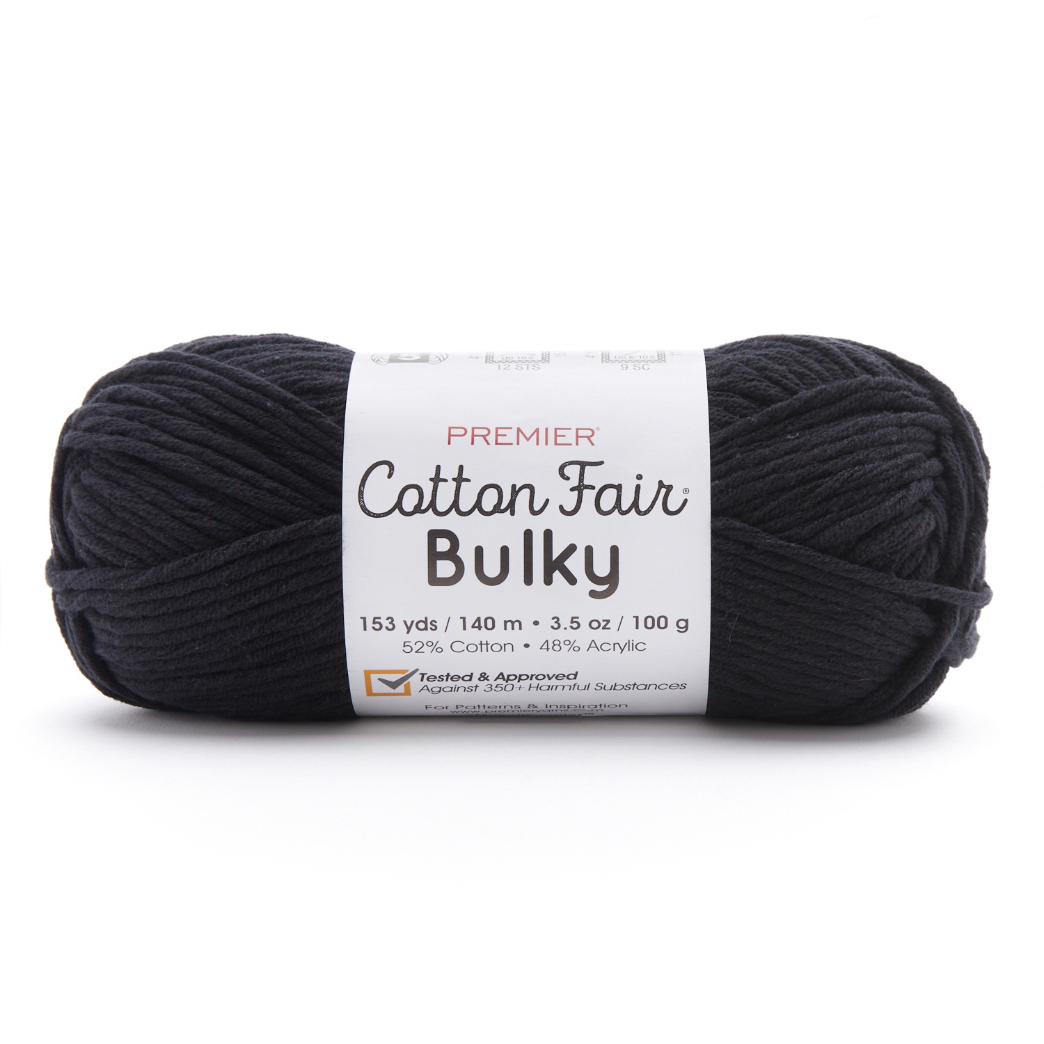 Premier Yarns Cotton Fair Bulky Yarn - Solid-Black