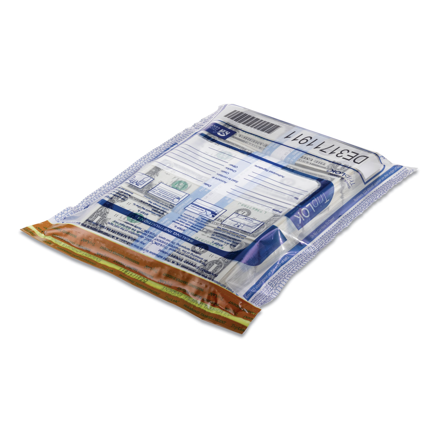 Control Papers TripLOK Series A Tamper-Evident Bags, 19 x 12, Clear, 100/Pack