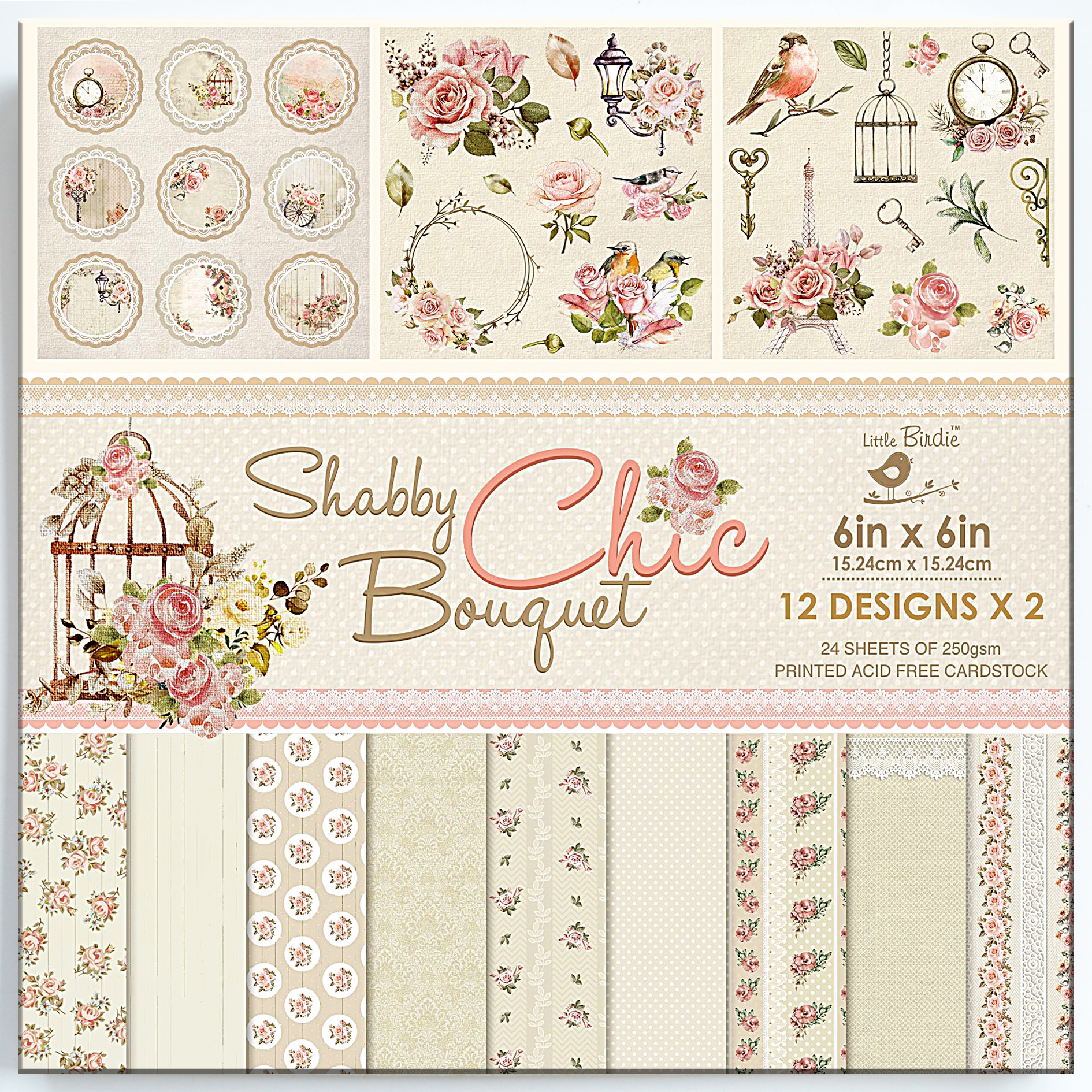 Little Birdie Cardstock Pack 6