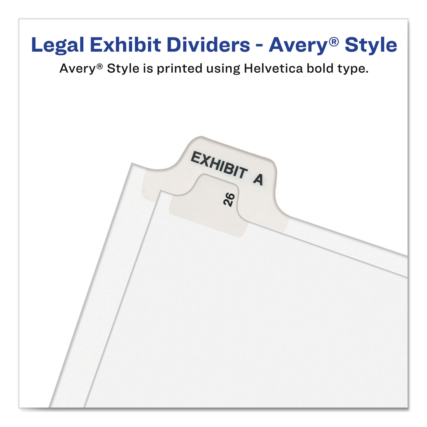 Avery® Avery-Style Legal Exhibit Side Tab Dividers, 1-Tab, Title D, Ltr, White,