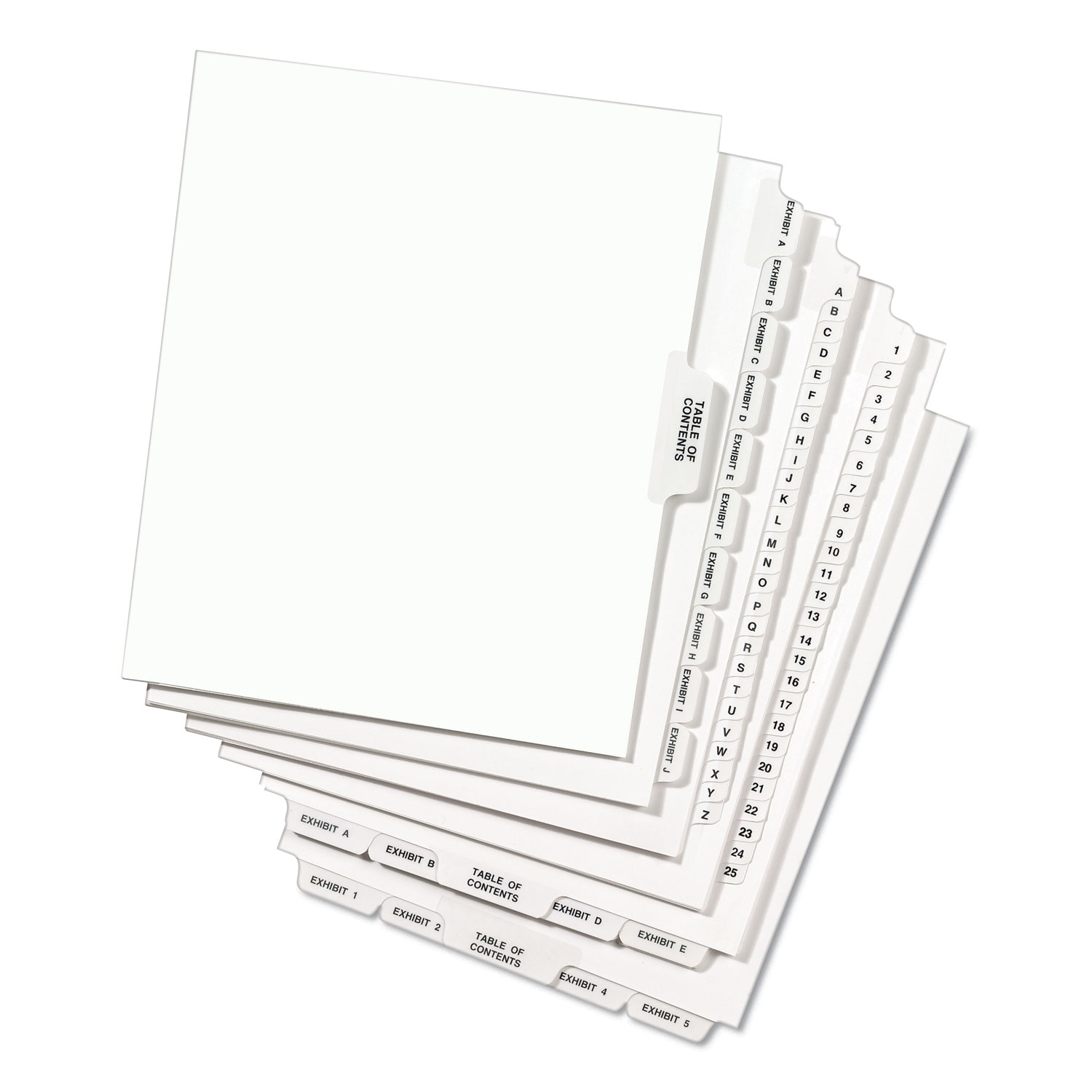 Avery® Avery-Style Legal Exhibit Side Tab Dividers, 1-Tab, Title D, Ltr, White,