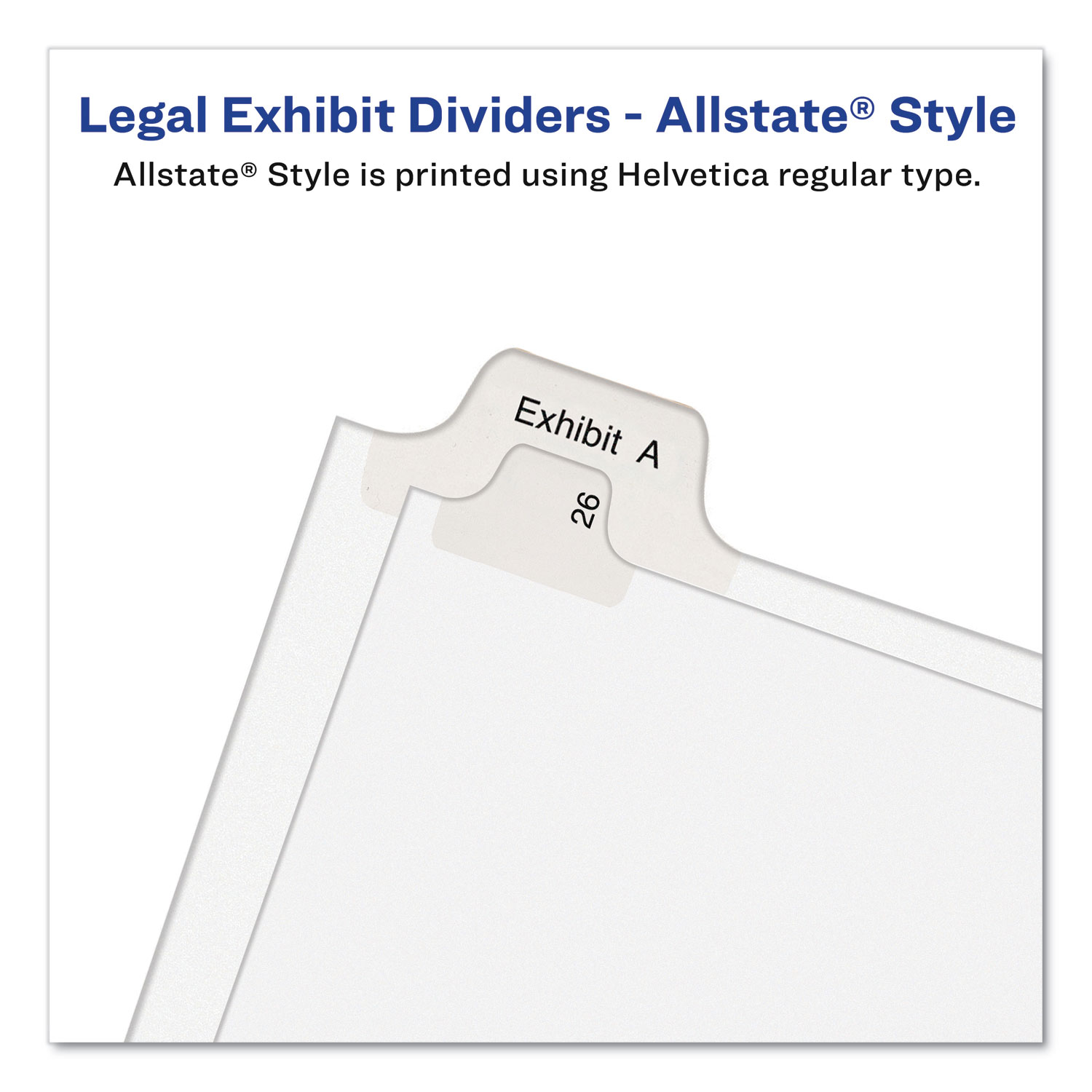 Avery® Allstate-Style Legal Exhibit Side Tab Dividers, 25-Tab, 76-100, Letter, W