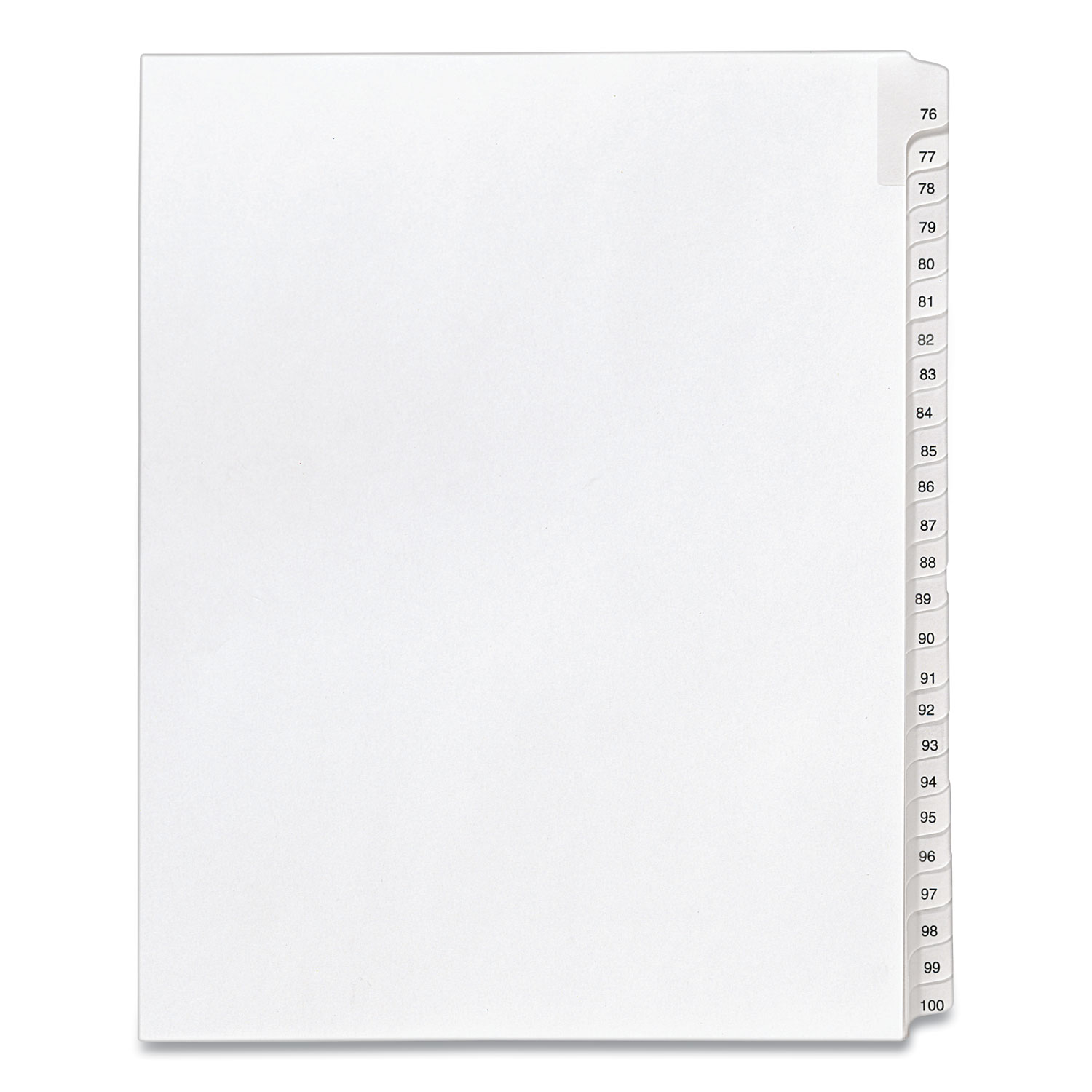 Avery® Allstate-Style Legal Exhibit Side Tab Dividers, 25-Tab, 76-100, Letter, W