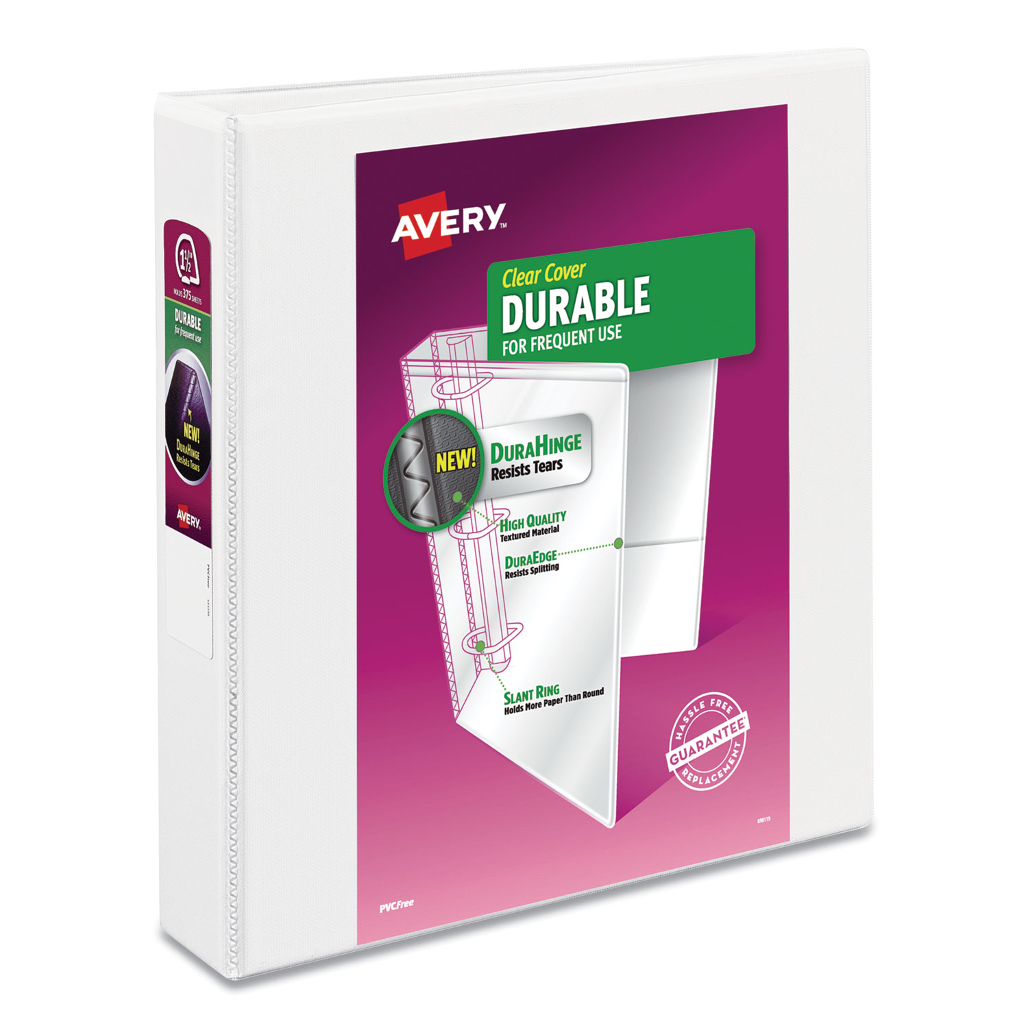 Avery® Durable View Binder with DuraHinge and Slant Rings, 1 1/2
