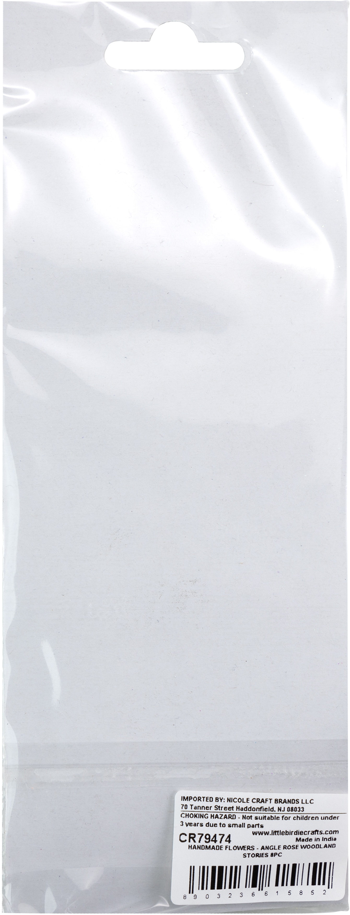 Little Birdie Angle Rose Paper Flowers 8/Pkg-Woodland Stories