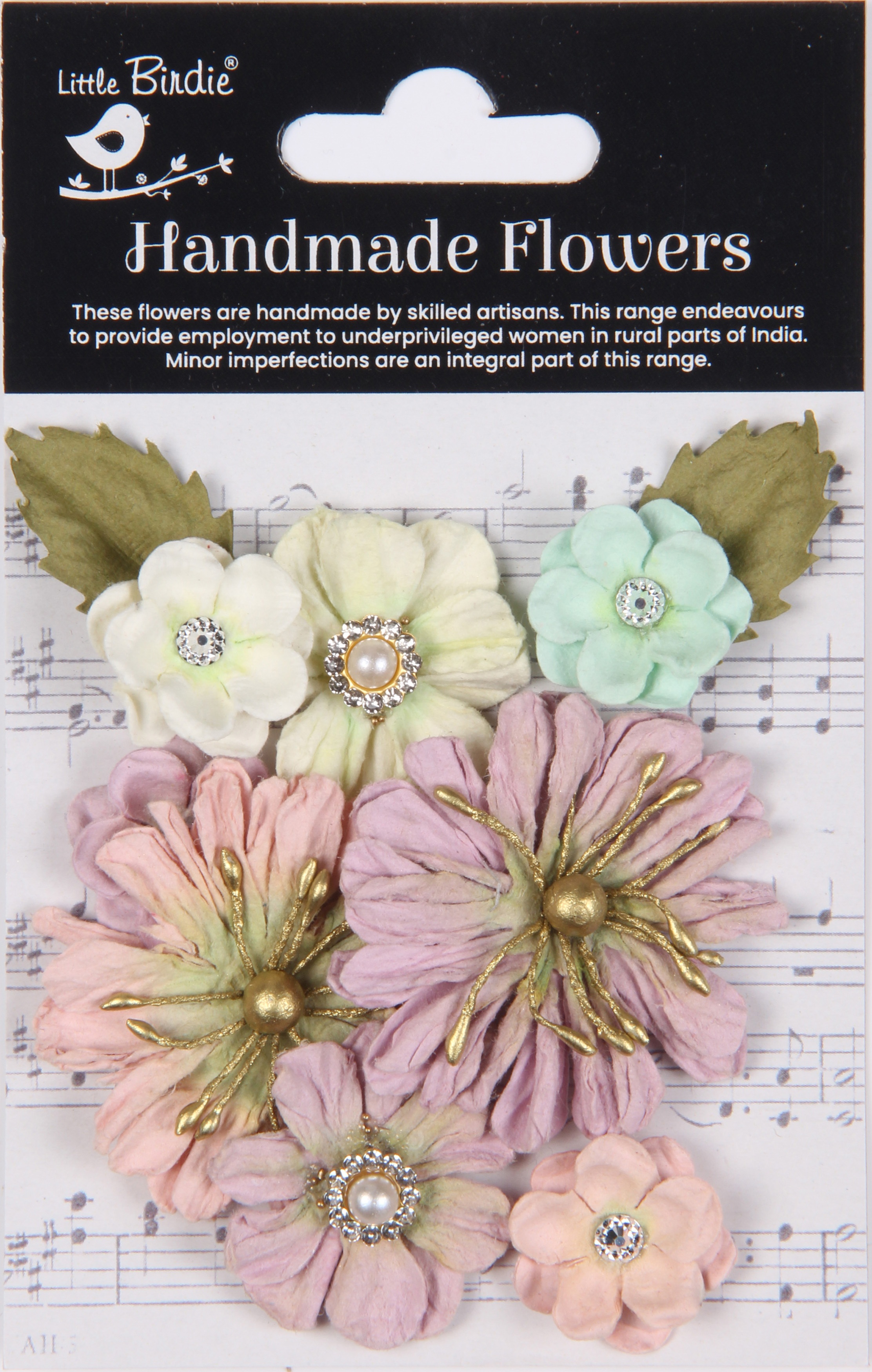Little Birdie Liora Paper Flowers 10/Pkg-Fairy Garden