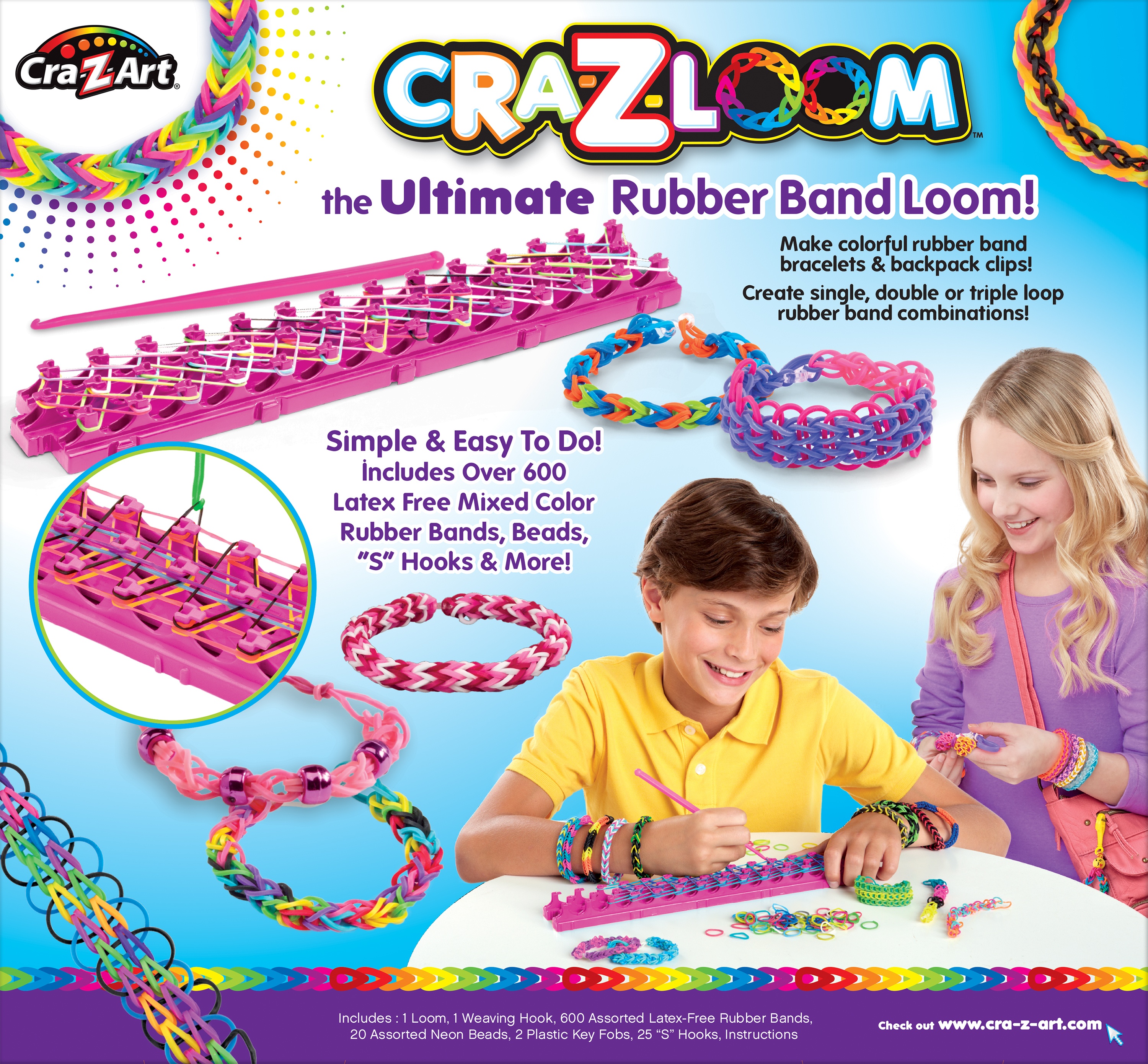 Cra-Z-Art Cra-Z-Loom Rubber Band Loom Kit-Unicorn And Neon Assortment