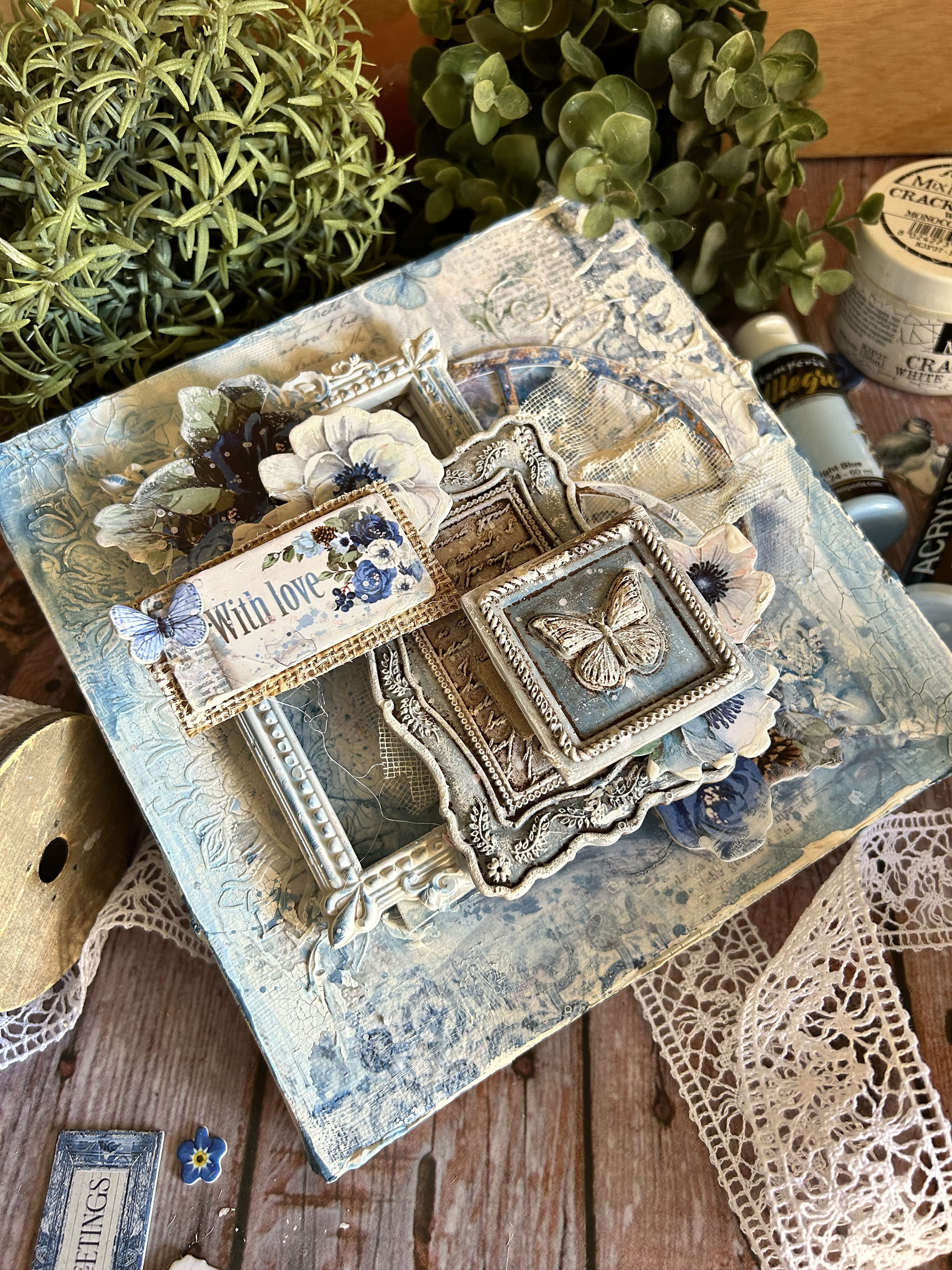 Stamperia Soft Maxi Mould A4-Blue Land Starts And Hearts