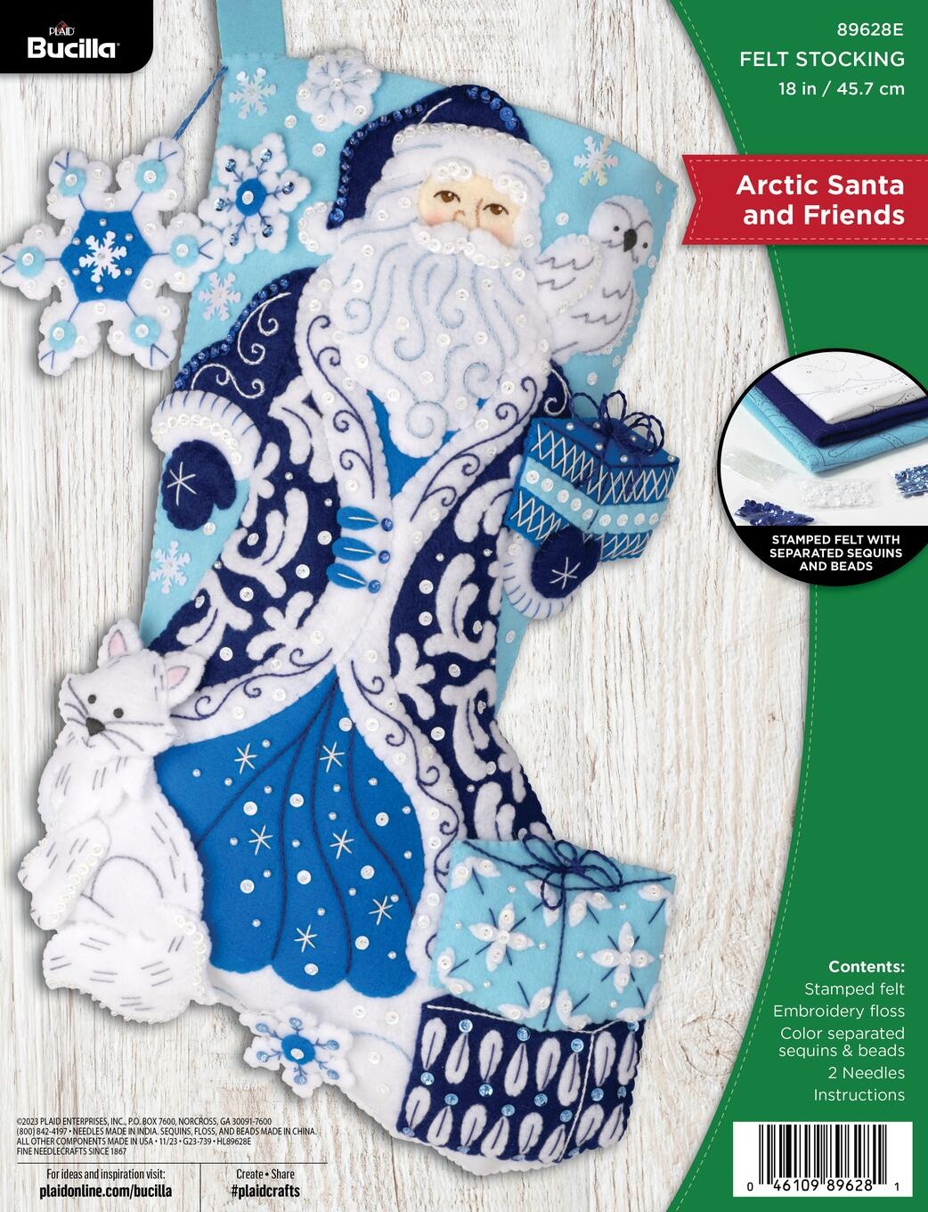 Bucilla Felt Stocking Applique Kit 18