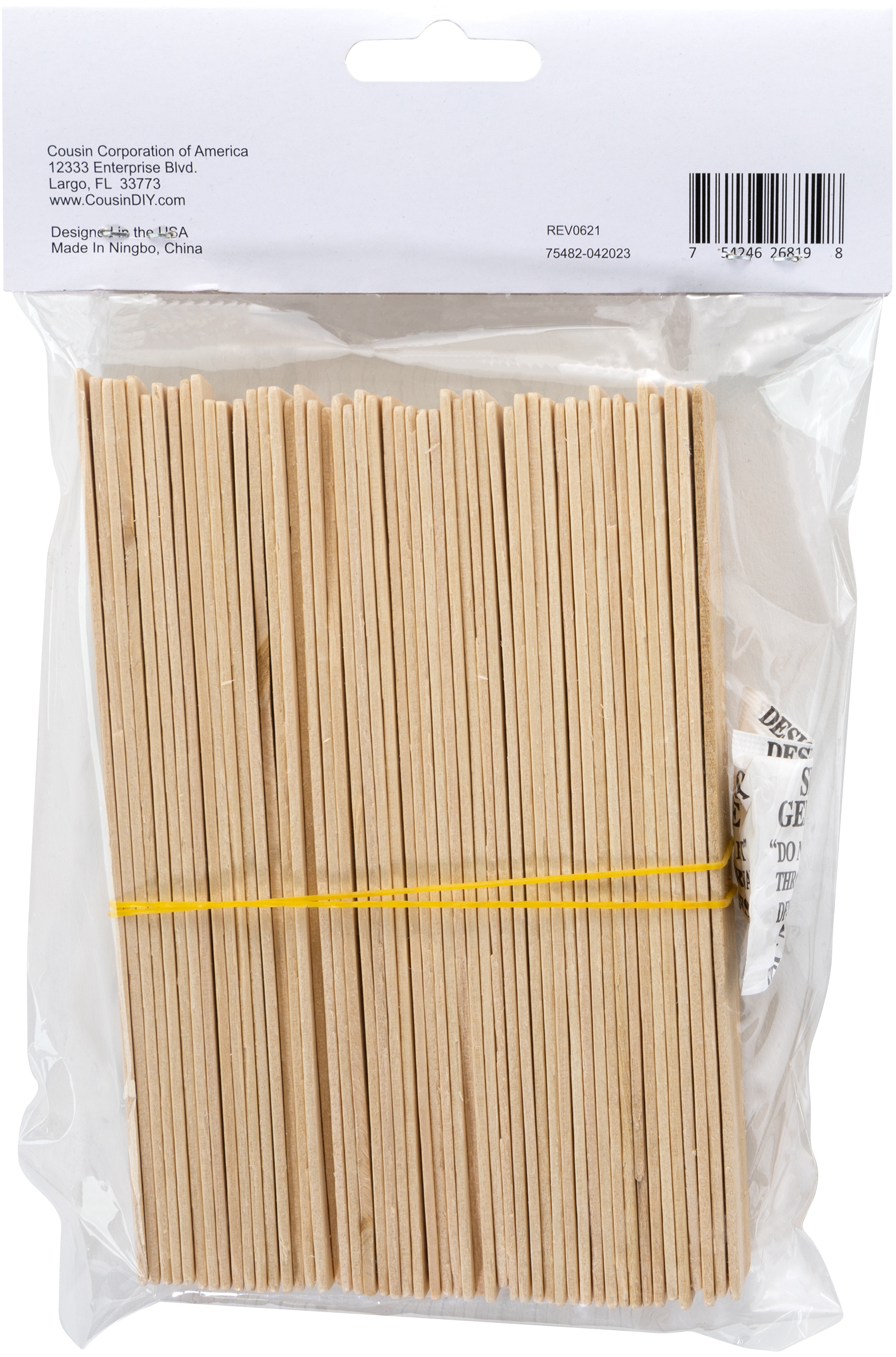 CousinDIY Skinny Square Craft Sticks 75/Pkg-Natural