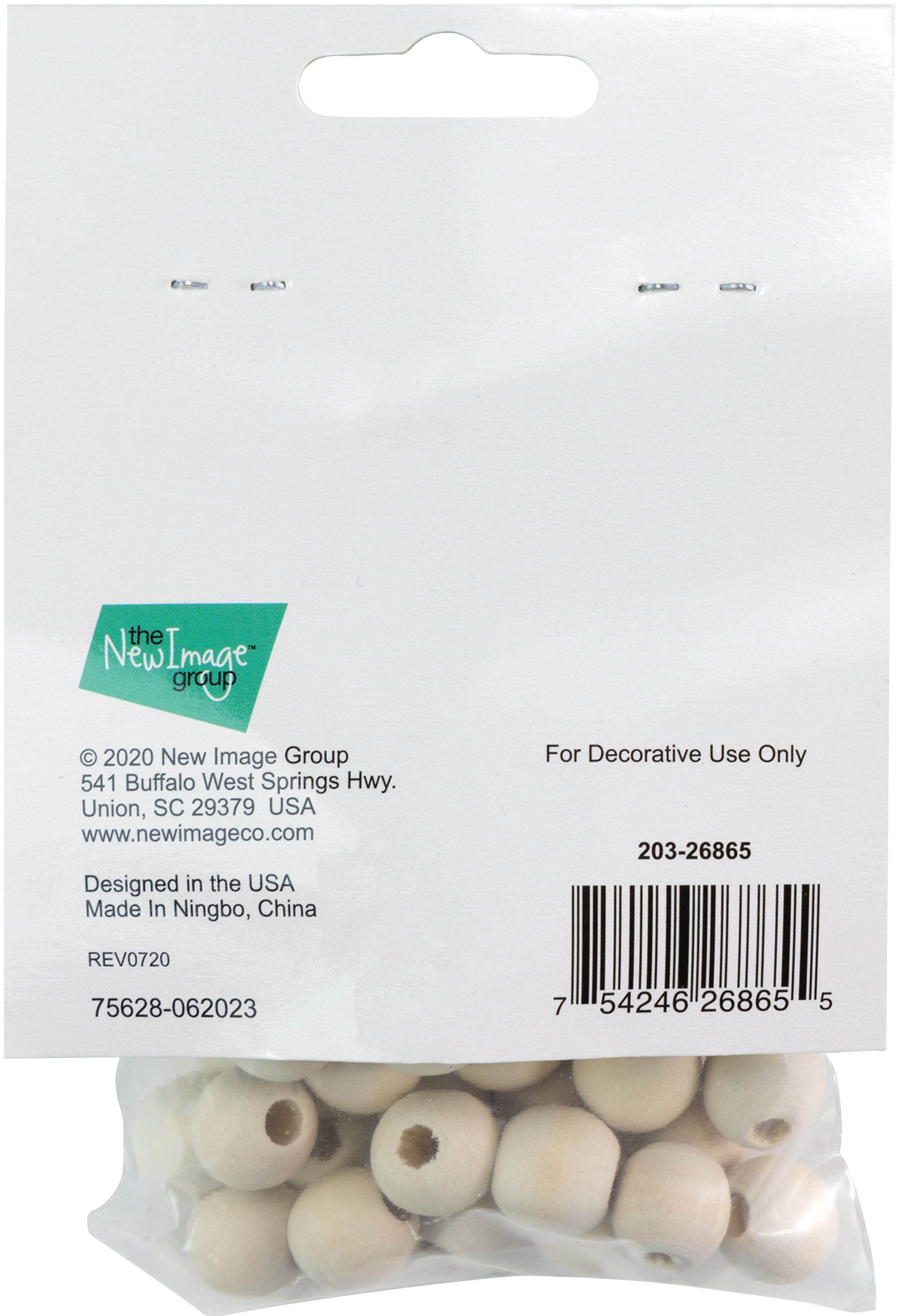 CousinDIY Wood Round Beads 70/Pkg-Natural 0.5