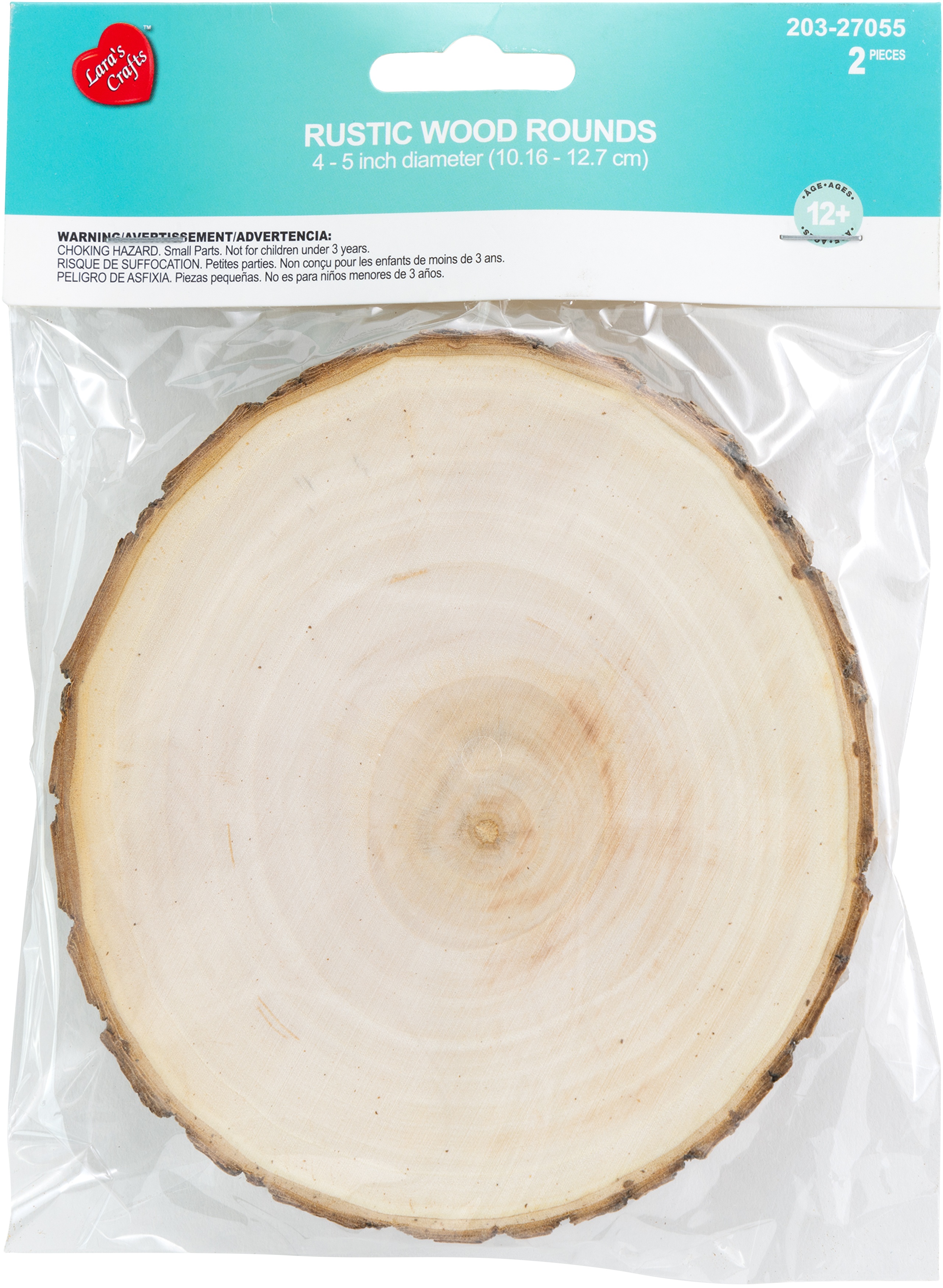 CousinDIY Rustic Wood Rounds 2/Pkg-Natural 4-5