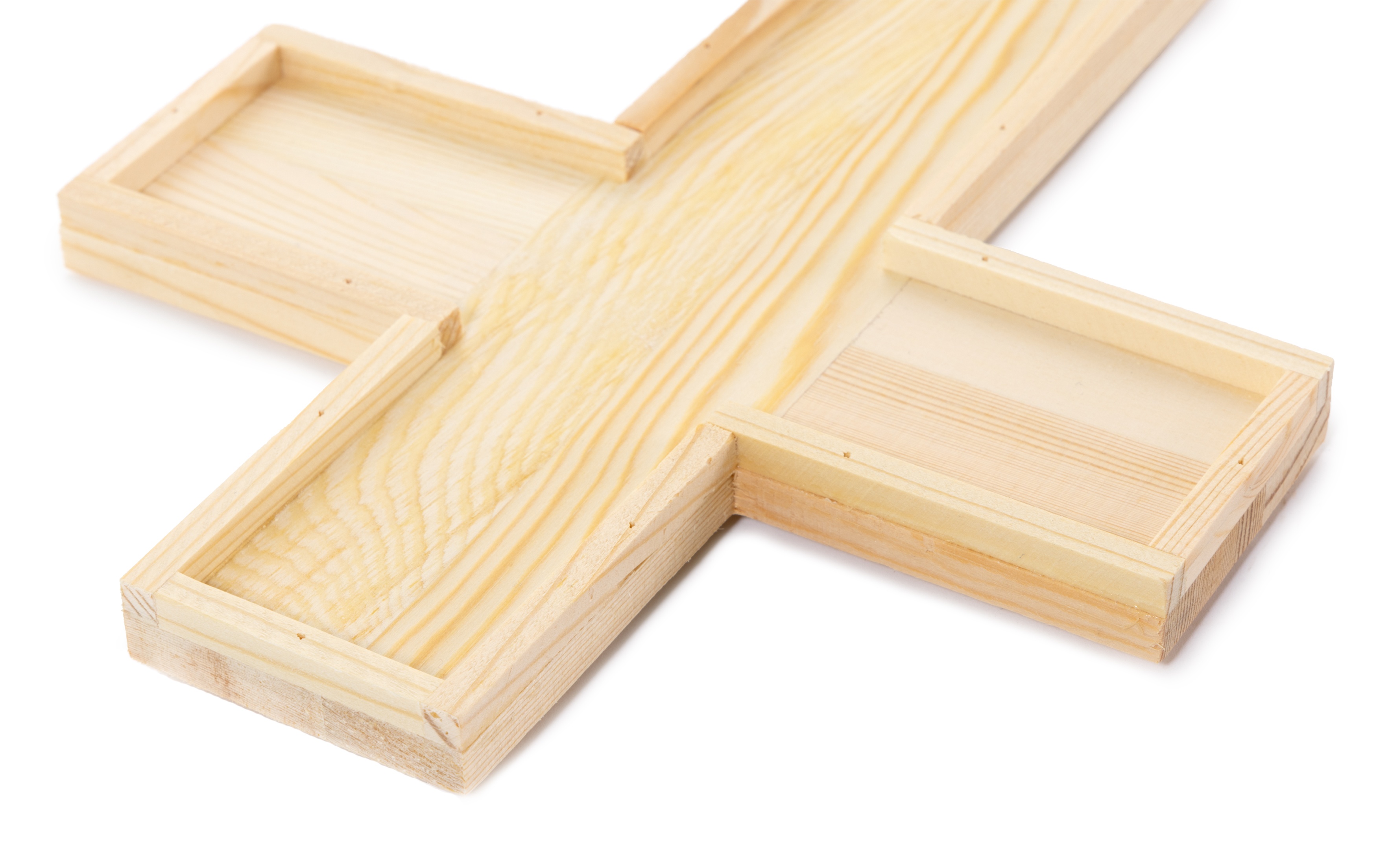 CousinDIY Unfinished Wood Shape-Cross With Raised Edges