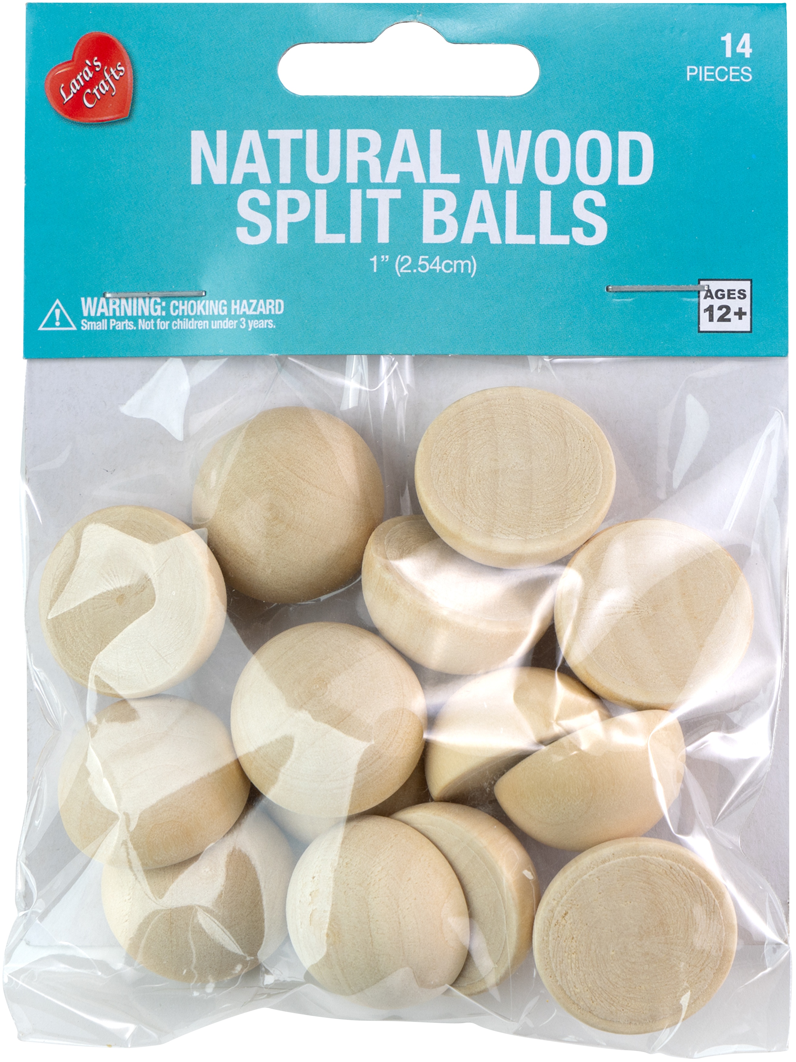CousinDIY Split Ball Wood Beads 14/Pkg-Natural 1