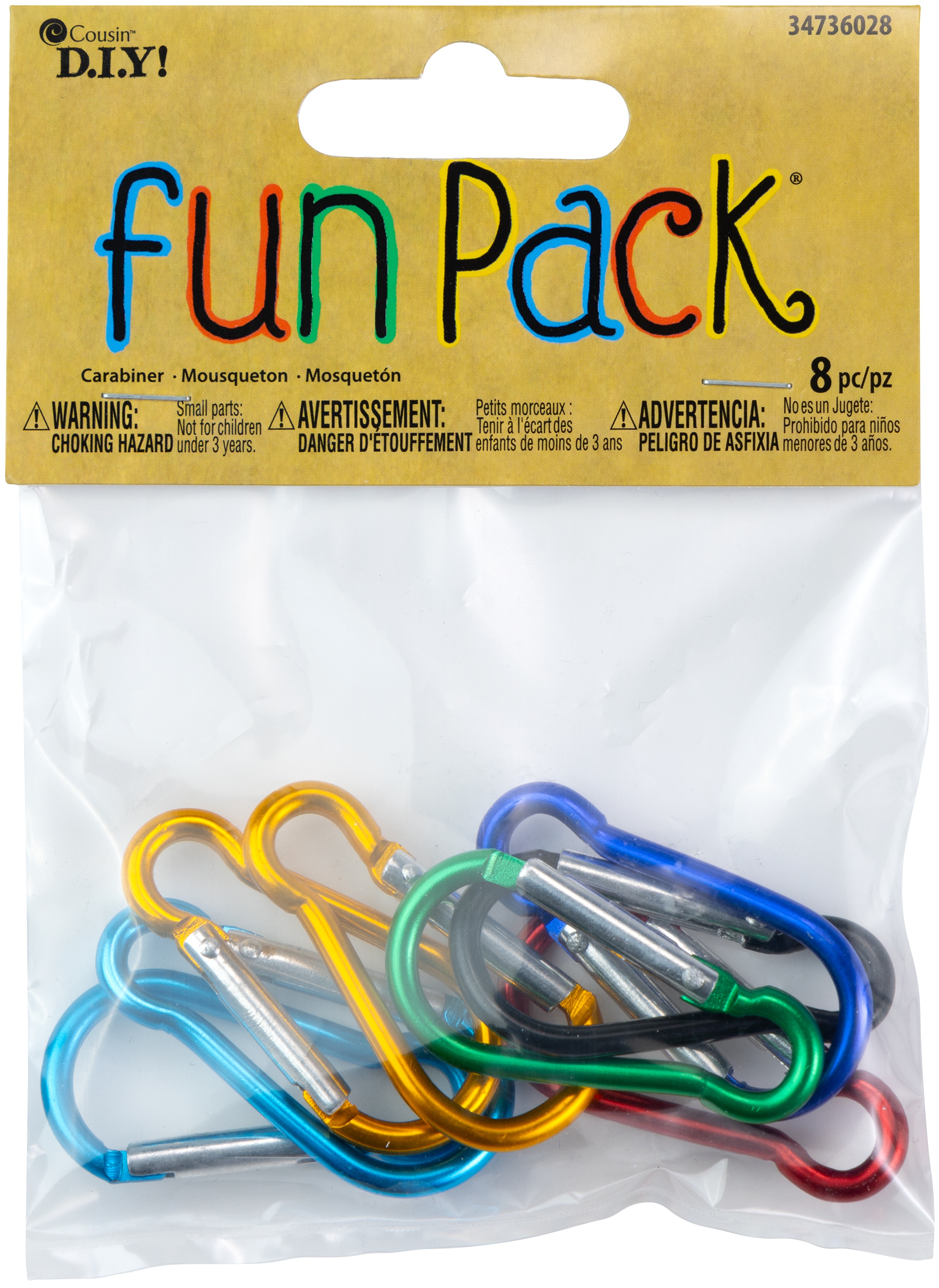 CousinDIY Carabiner 8/Pkg-Assorted