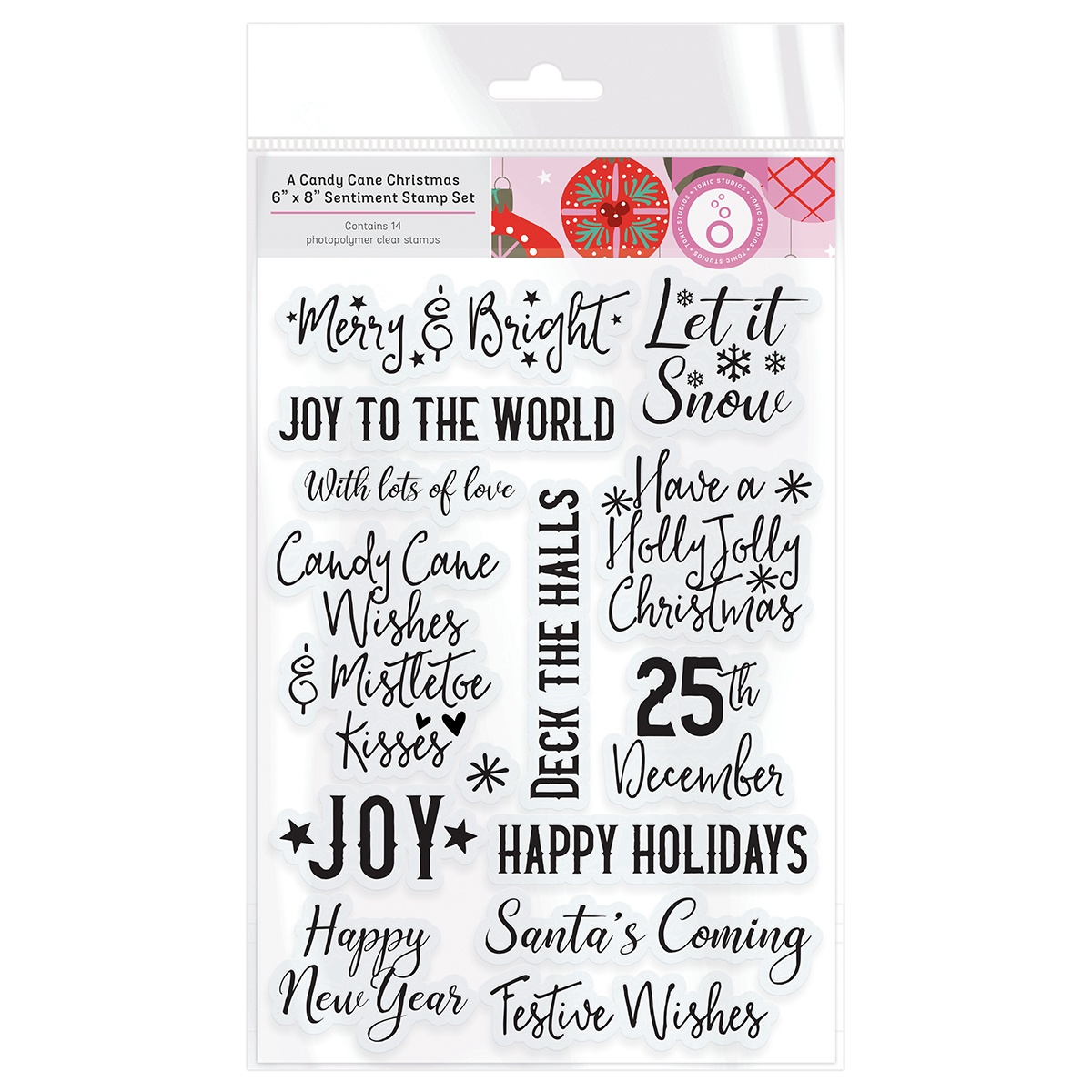 Tonic Studios Stamp Set-A Candy Cane Christmas Sentiment