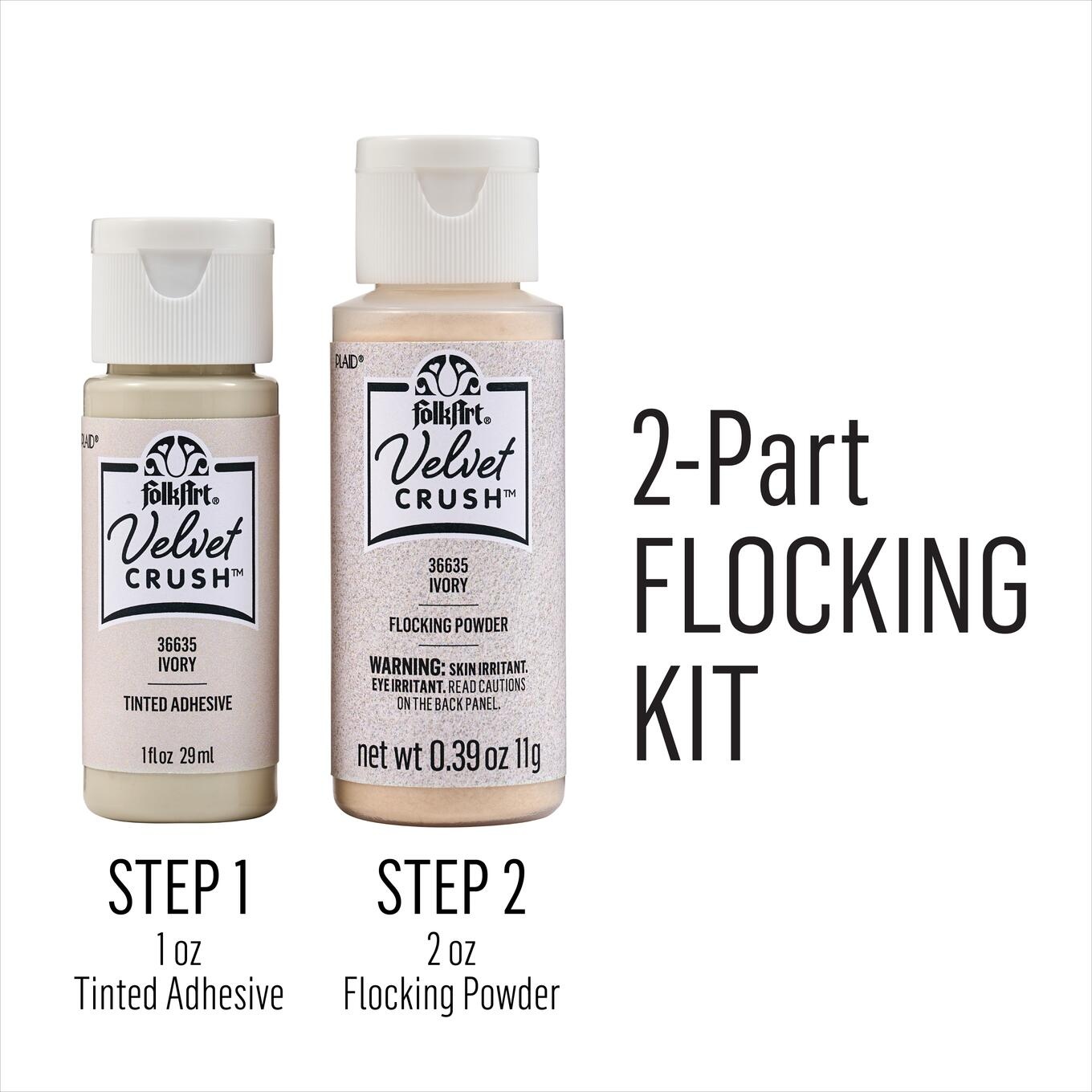 FolkArt Velvet Crush Flocking Kit-Ivory