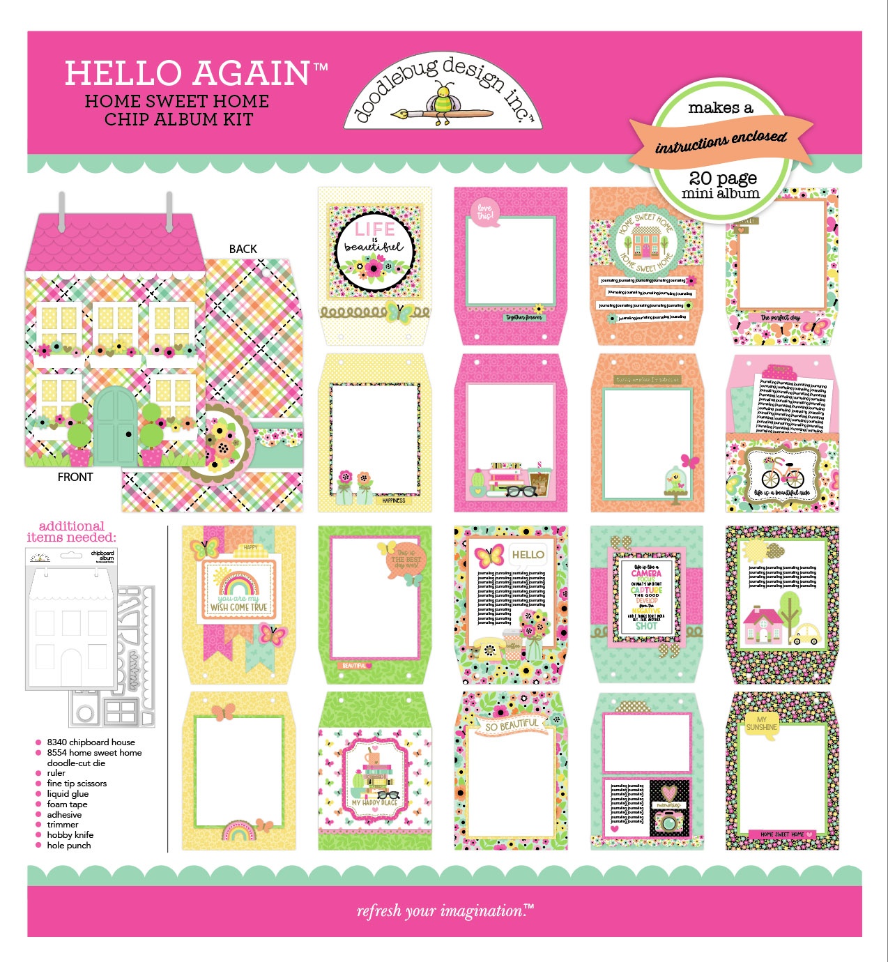 Doodlebug Chip Album Kit-Hello Again