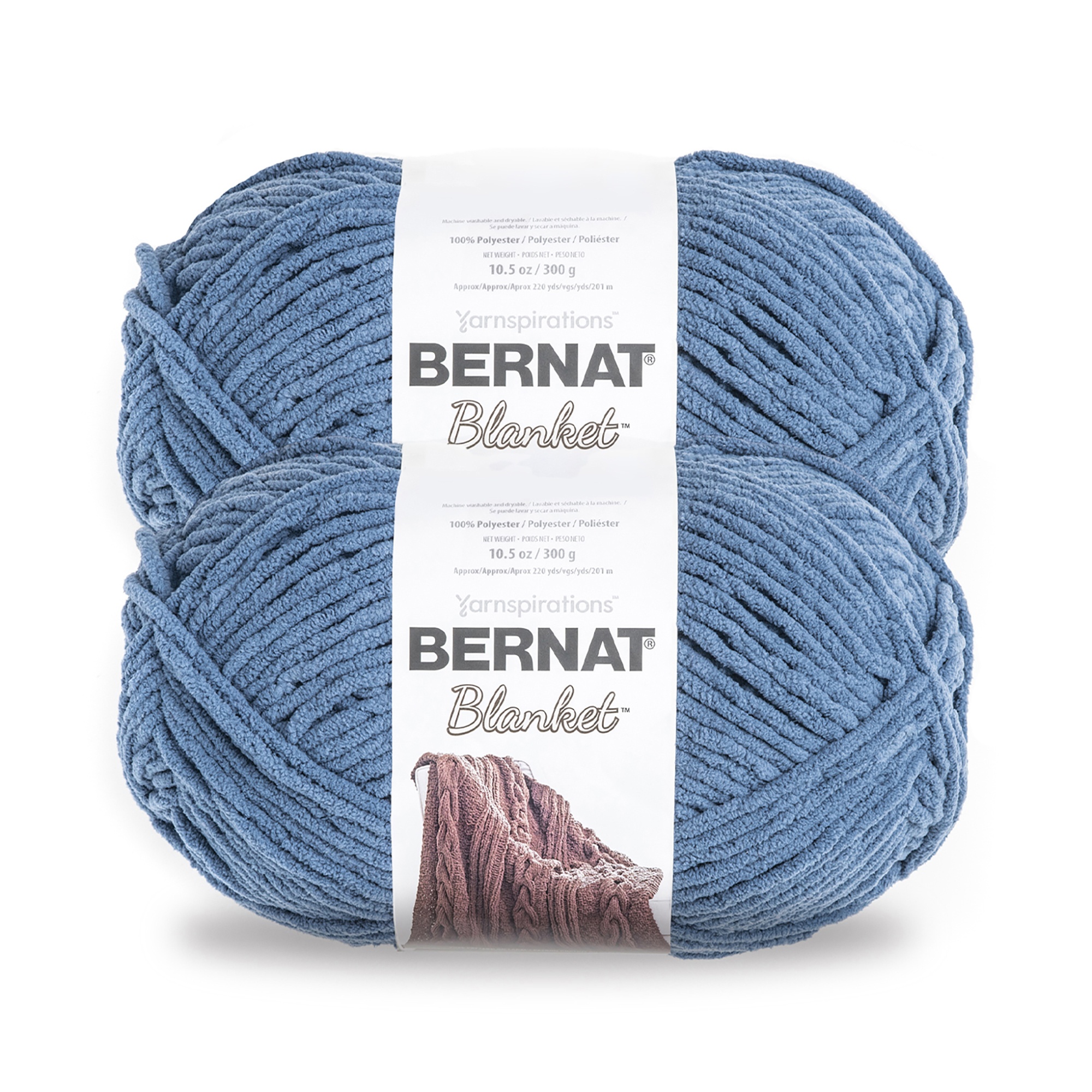 Bernat Blanket Big Ball Yarn 2 Pack-Country Blue