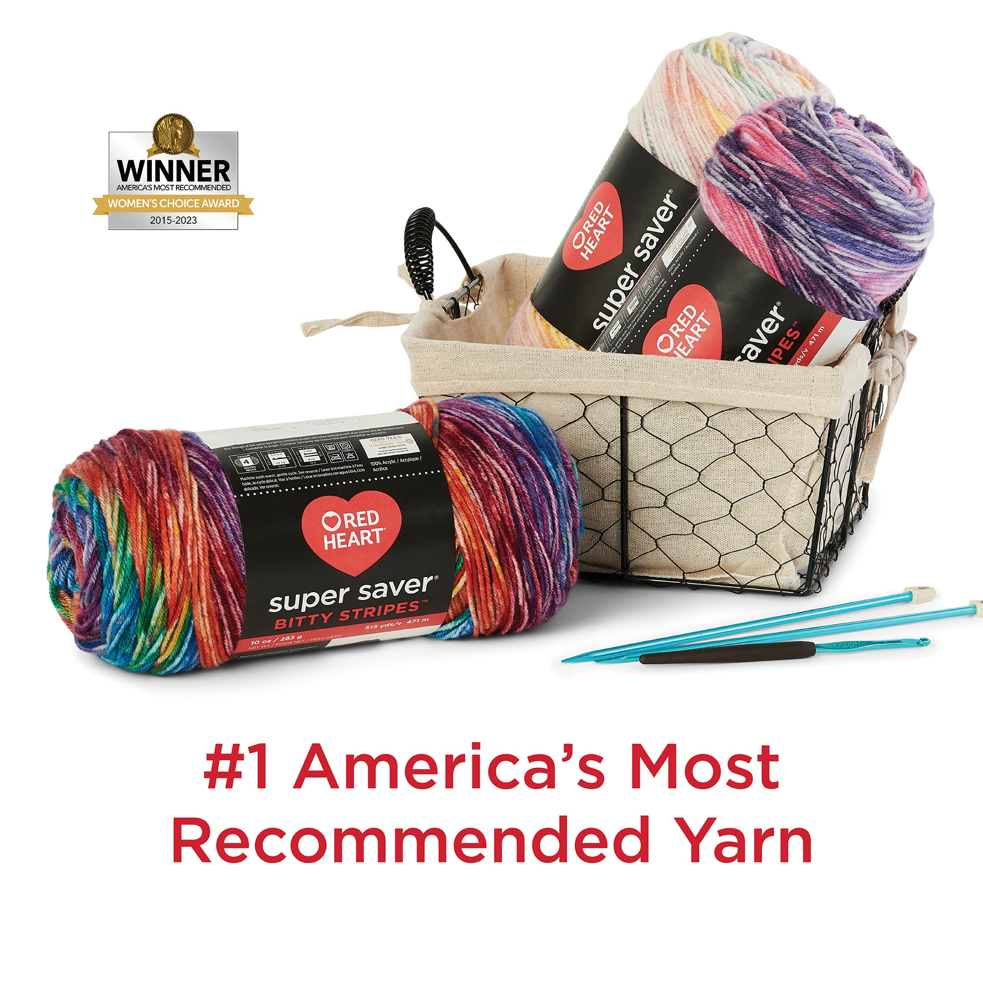 Red Heart Super Saver Bitty Stripes-Grapey