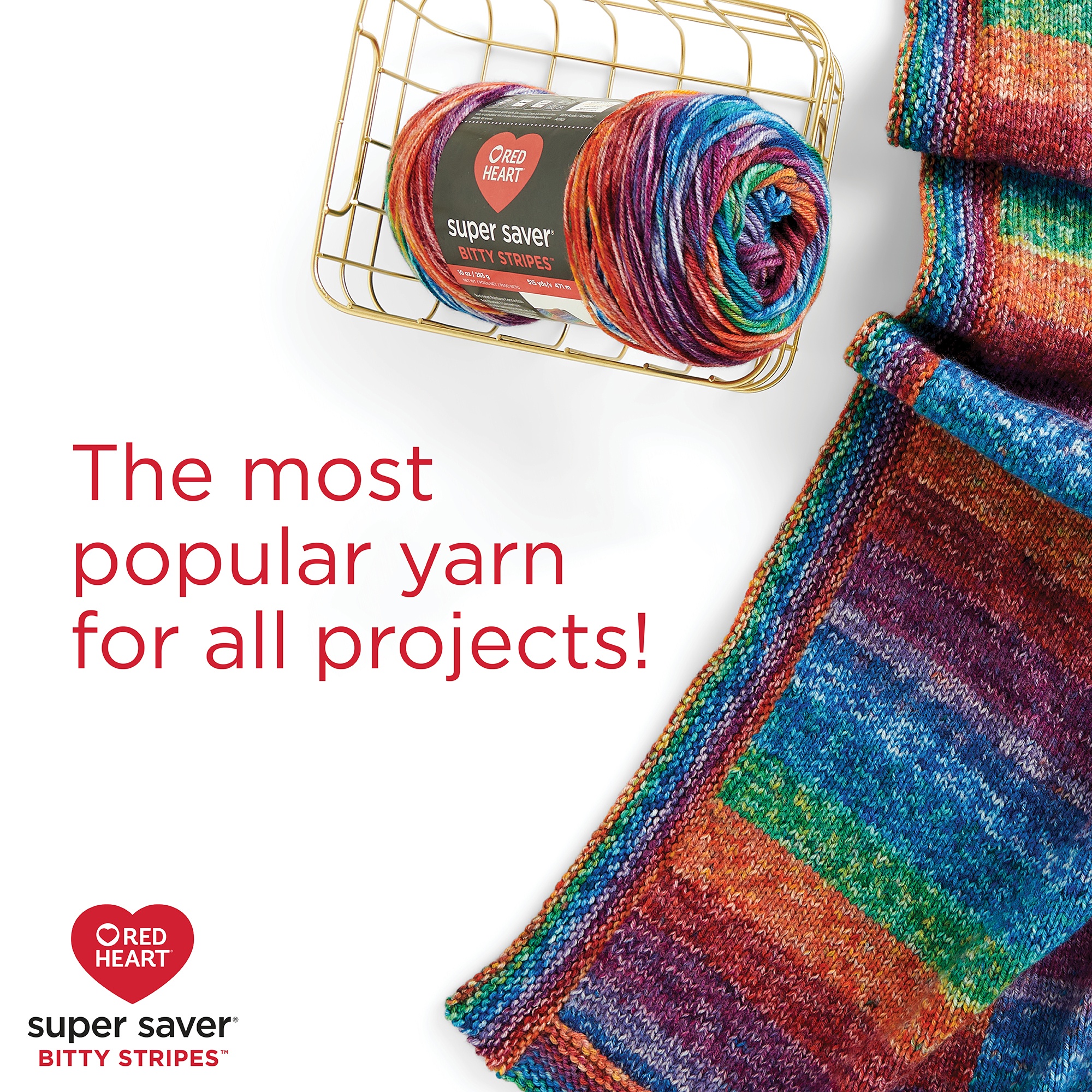 Red Heart Super Saver Bitty Stripes-Grapey