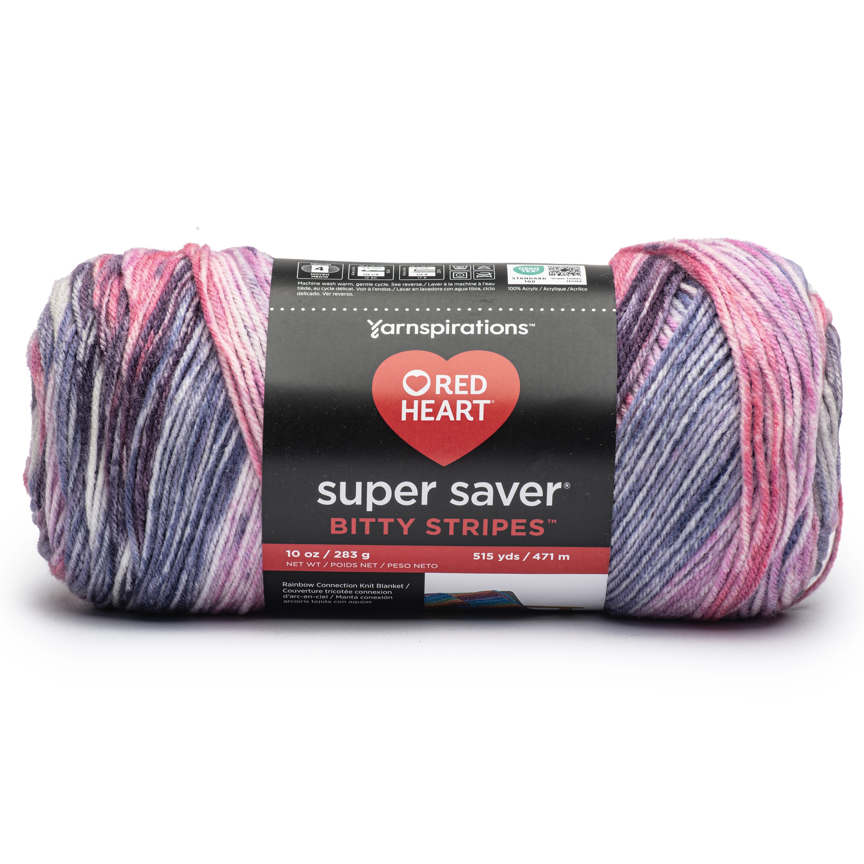 Red Heart Super Saver Bitty Stripes-Grapey