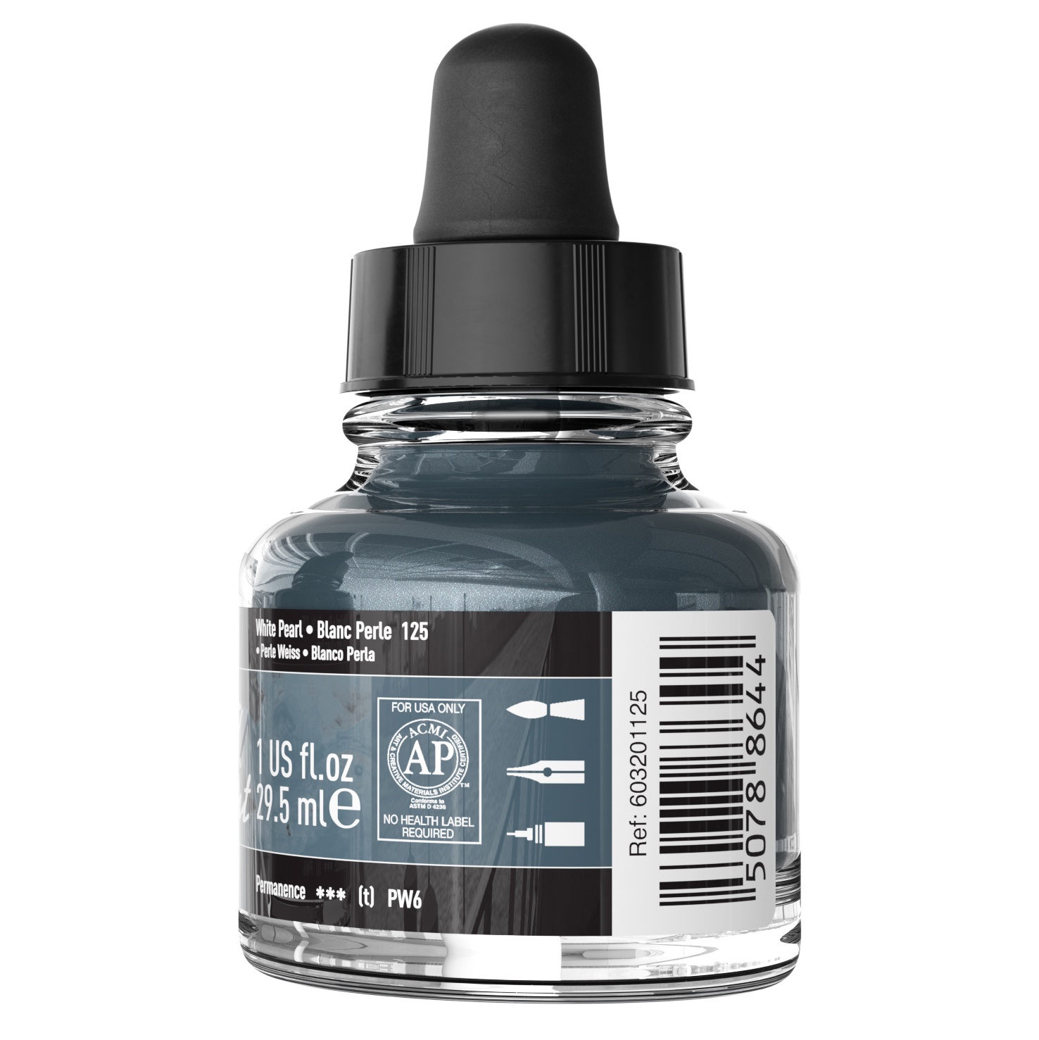 FW Pearlescent Liquid Acrylic Paint 1oz-White Pearl