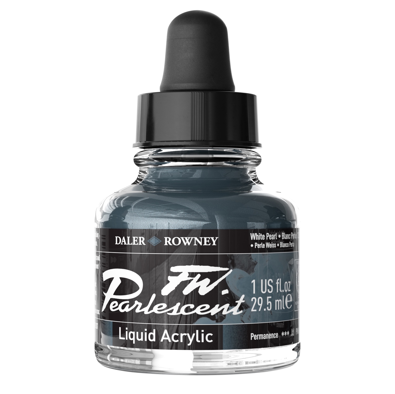 FW Pearlescent Liquid Acrylic Paint 1oz-White Pearl
