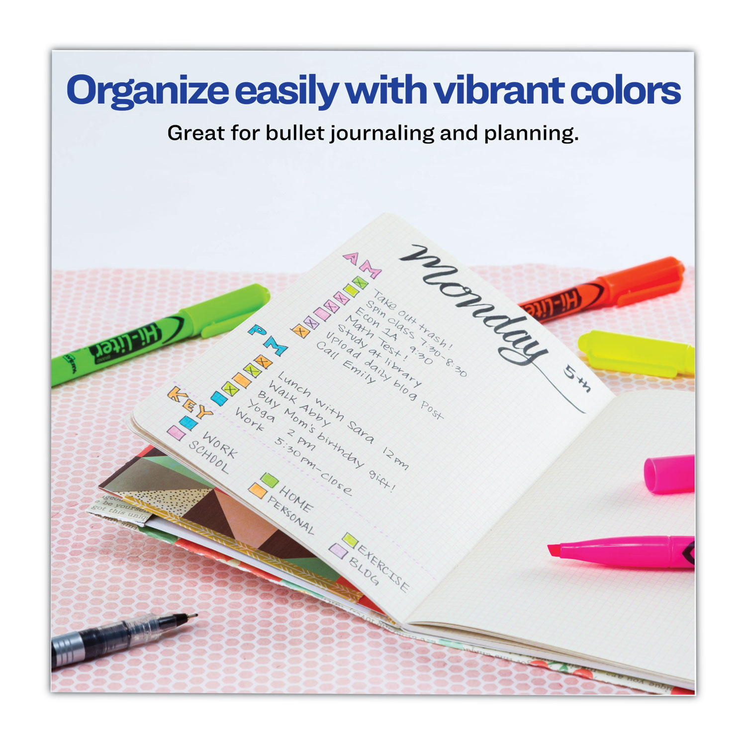 Avery® HI-LITER Pen-Style Highlighter, Chisel Tip, Fluorescent Yellow Ink, Dozen