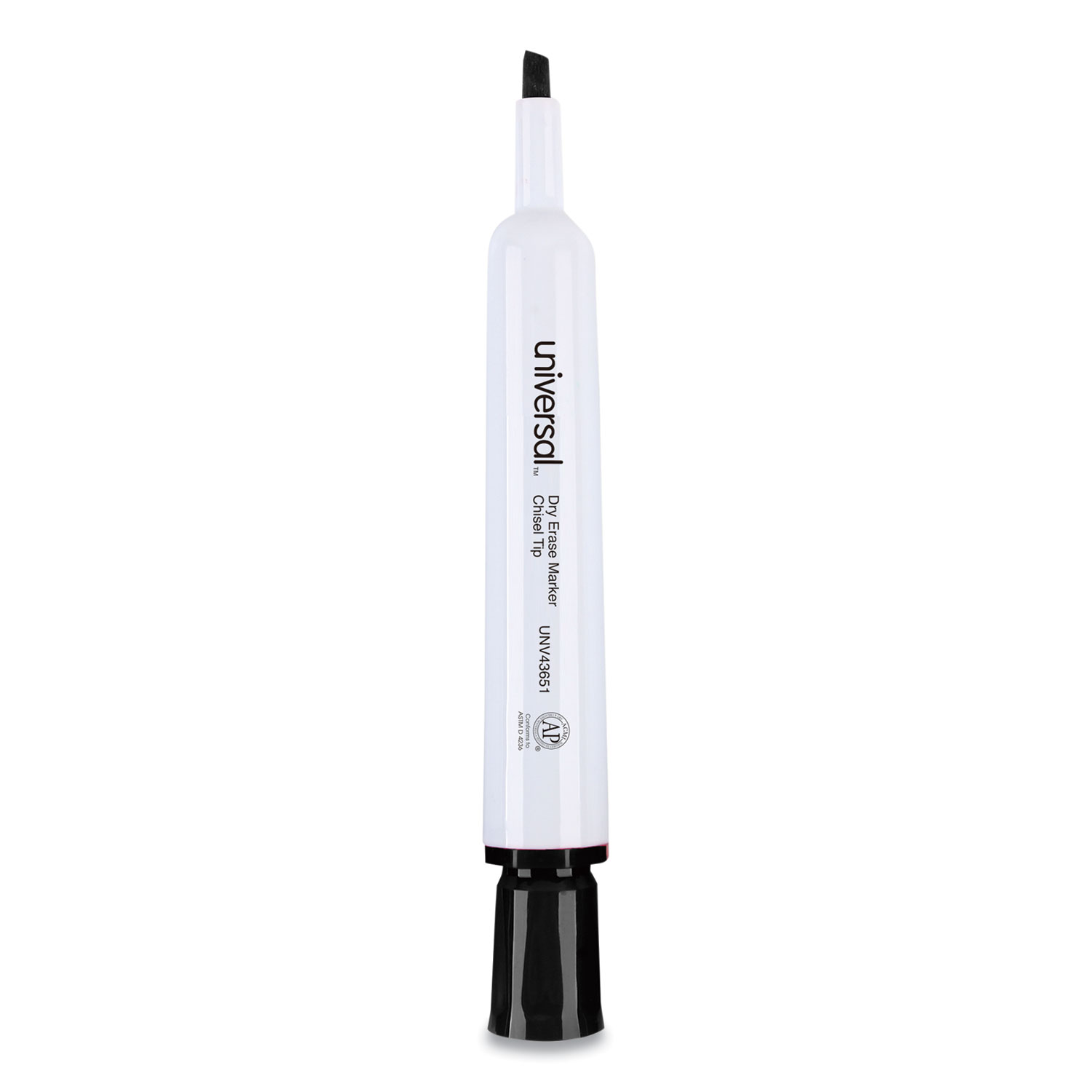 Universal® Dry Erase Marker, Chisel Tip, Black, Dozen