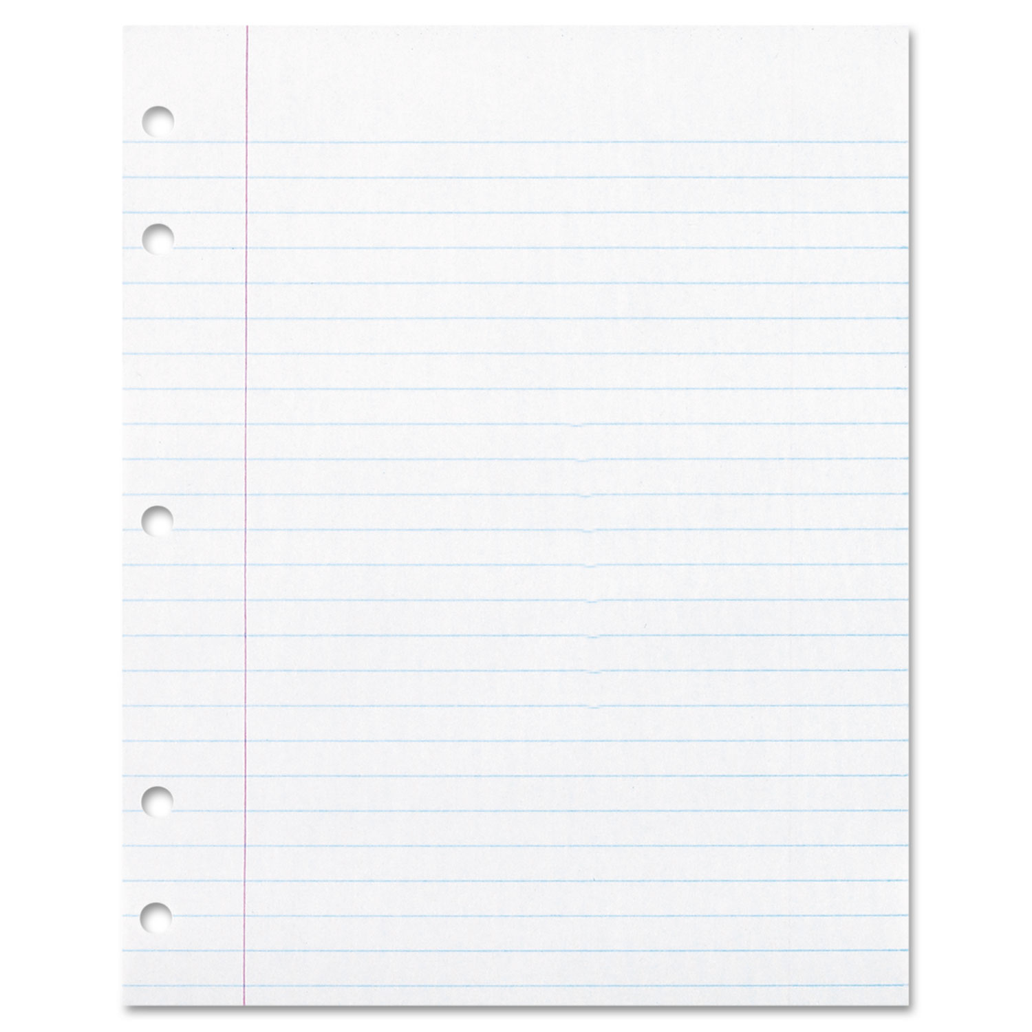 Pacon® Ecology Filler Paper, 8 x 10-1/2, Wide Ruled, 3-Hole Punch, White, 150 Sh