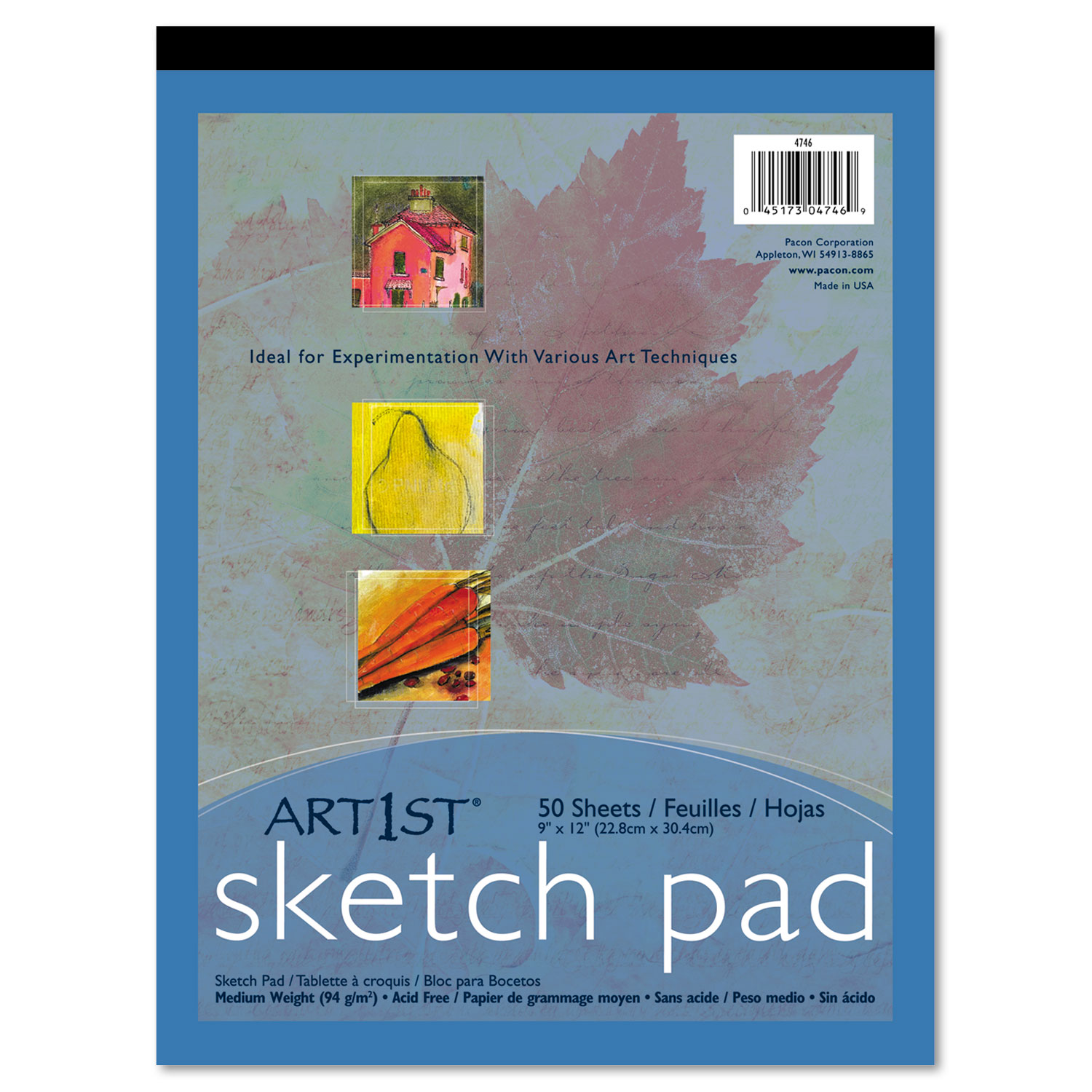 Pacon® Art1st Sketch Pad, 60 lbs. Heavyweight Drawing Paper. 9 x 12, 50 Sheets